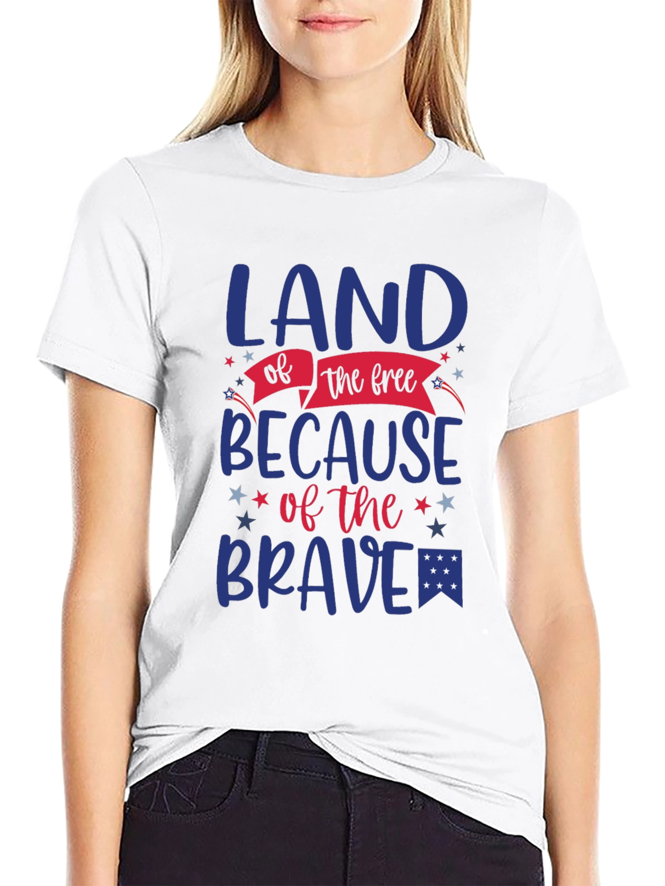 Land of the Free Patriotic Graphic T-Shirt
