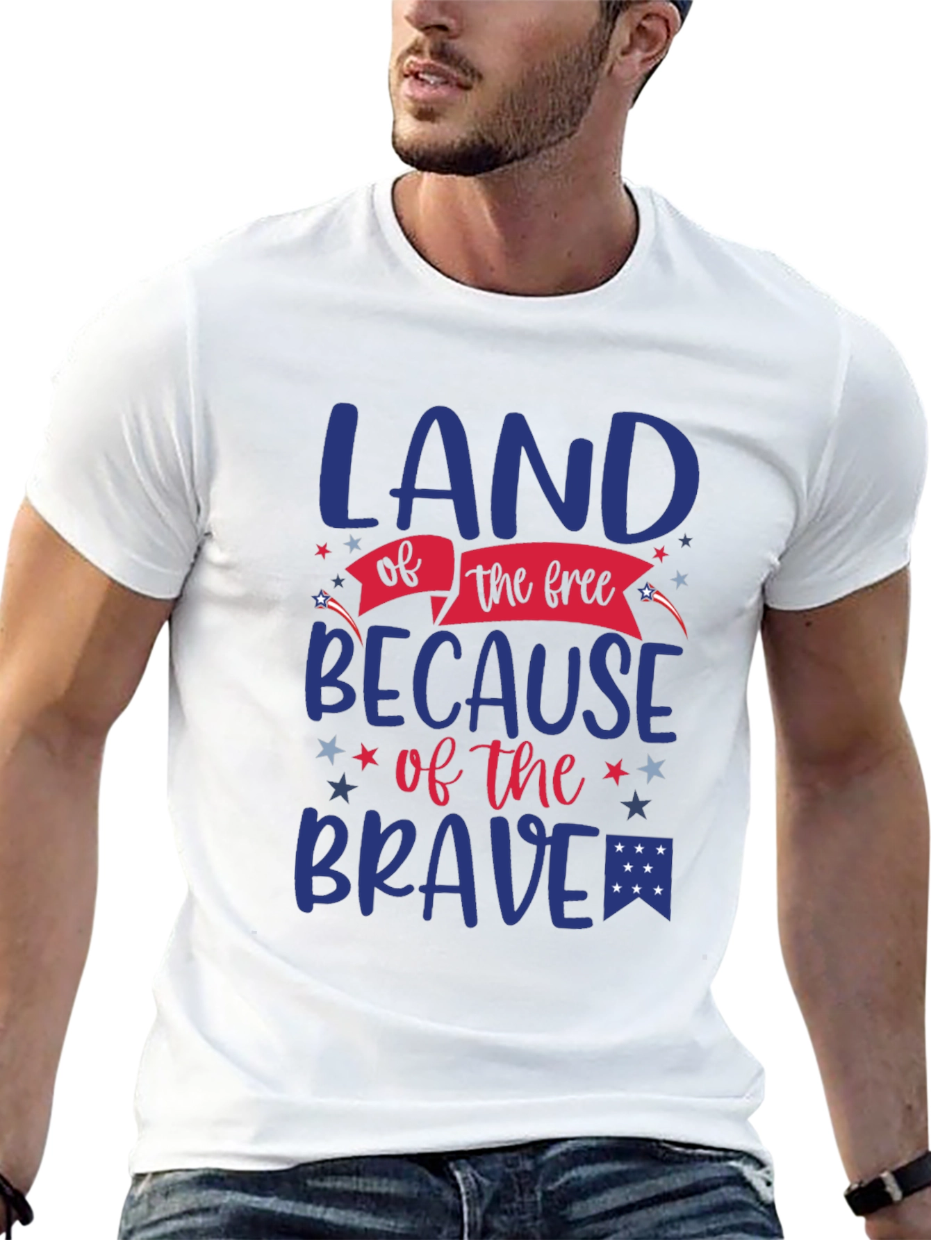 Land of the Free Patriotic Graphic T-Shirt