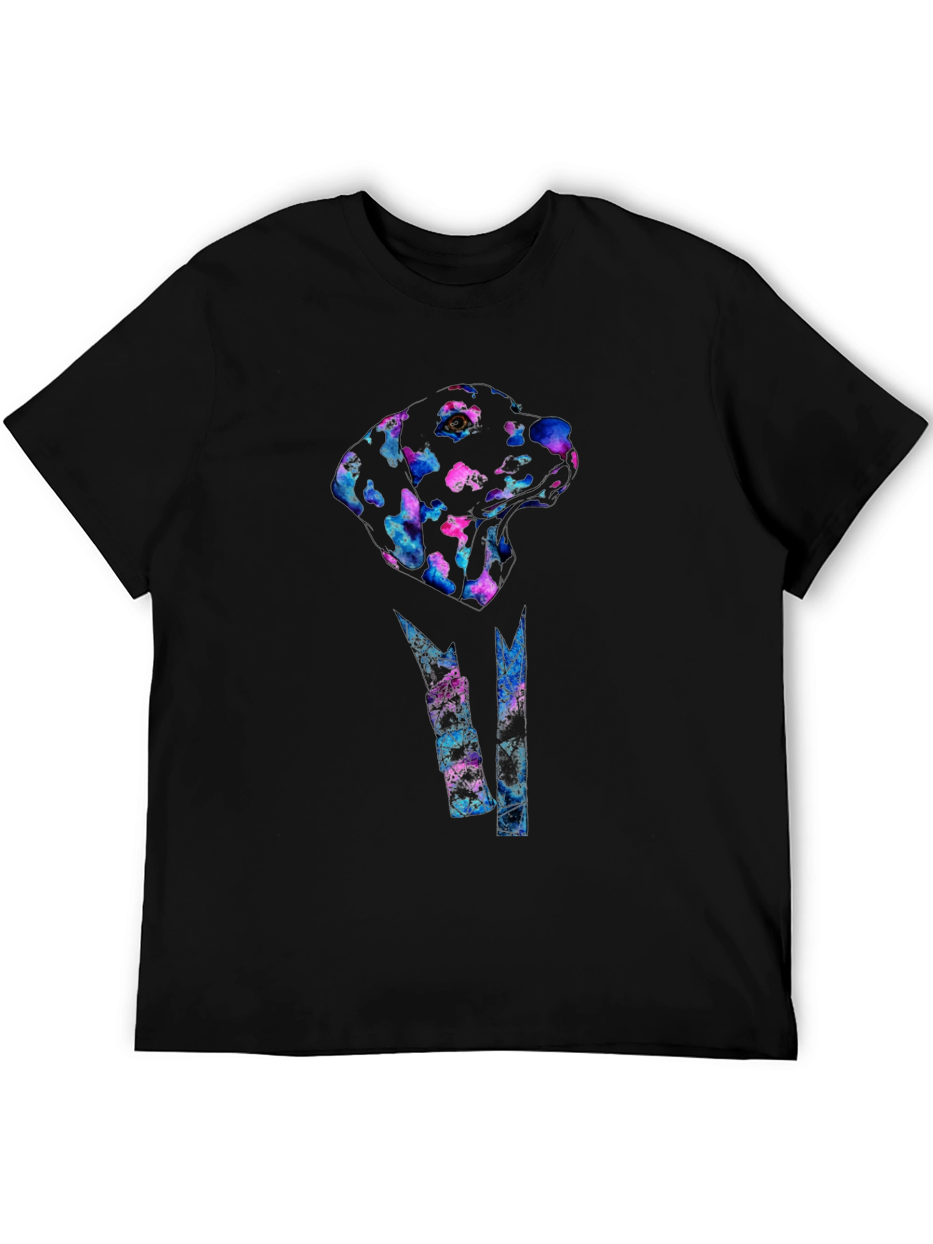 Abstract Dog Print Black T-Shirt