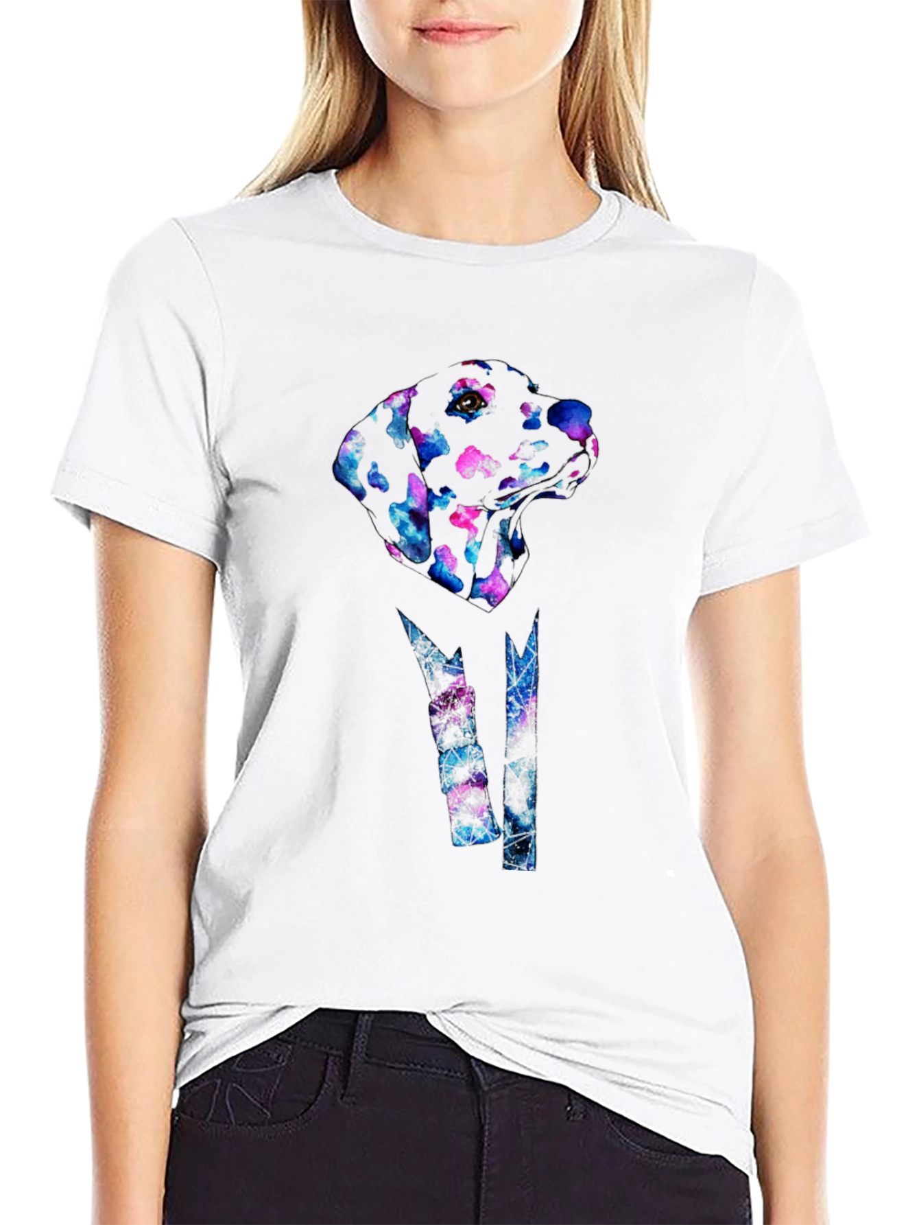 Abstract Dog Print Black T-Shirt