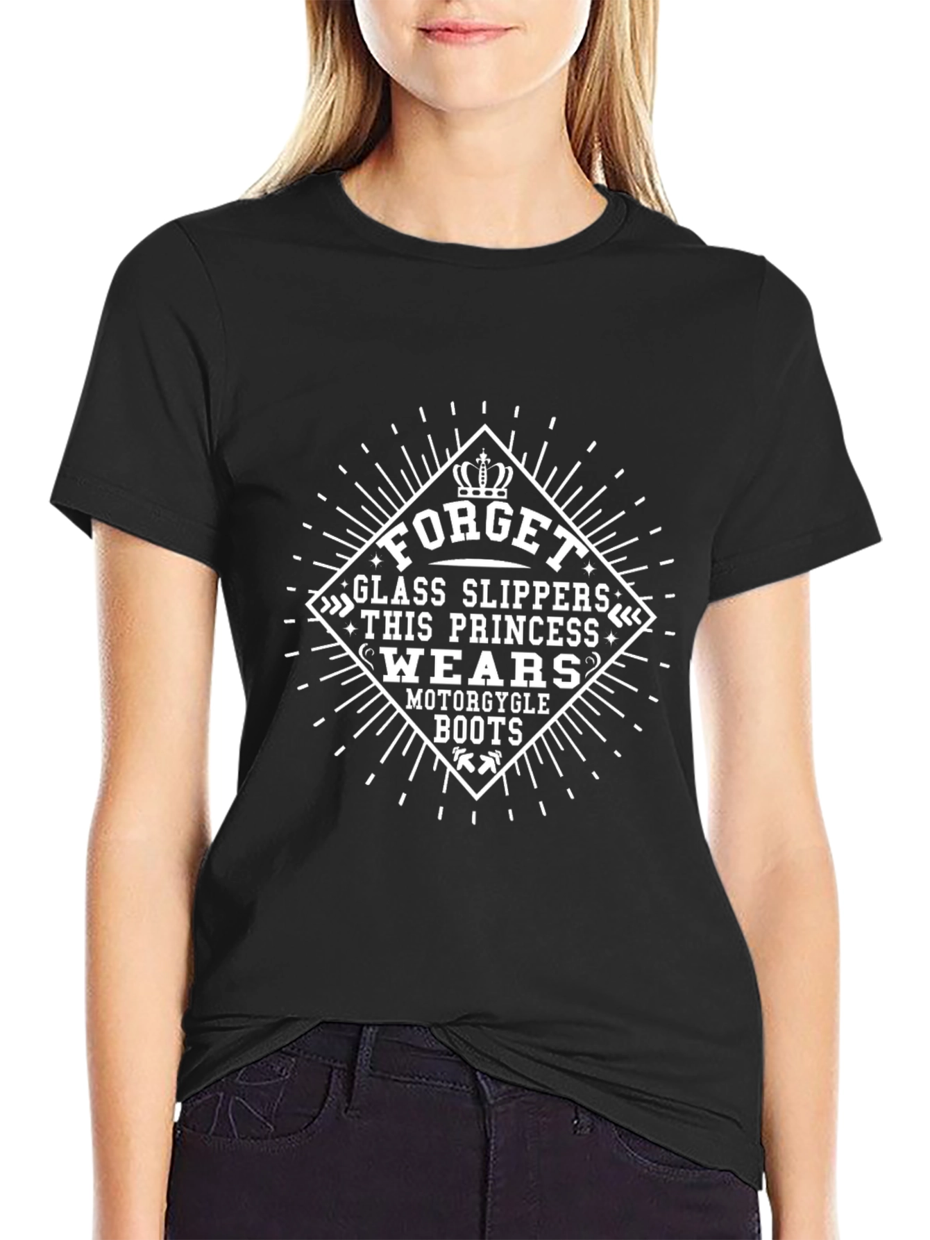 Forget Glass Slippers Princess Motorcycle Boots T-Shirt