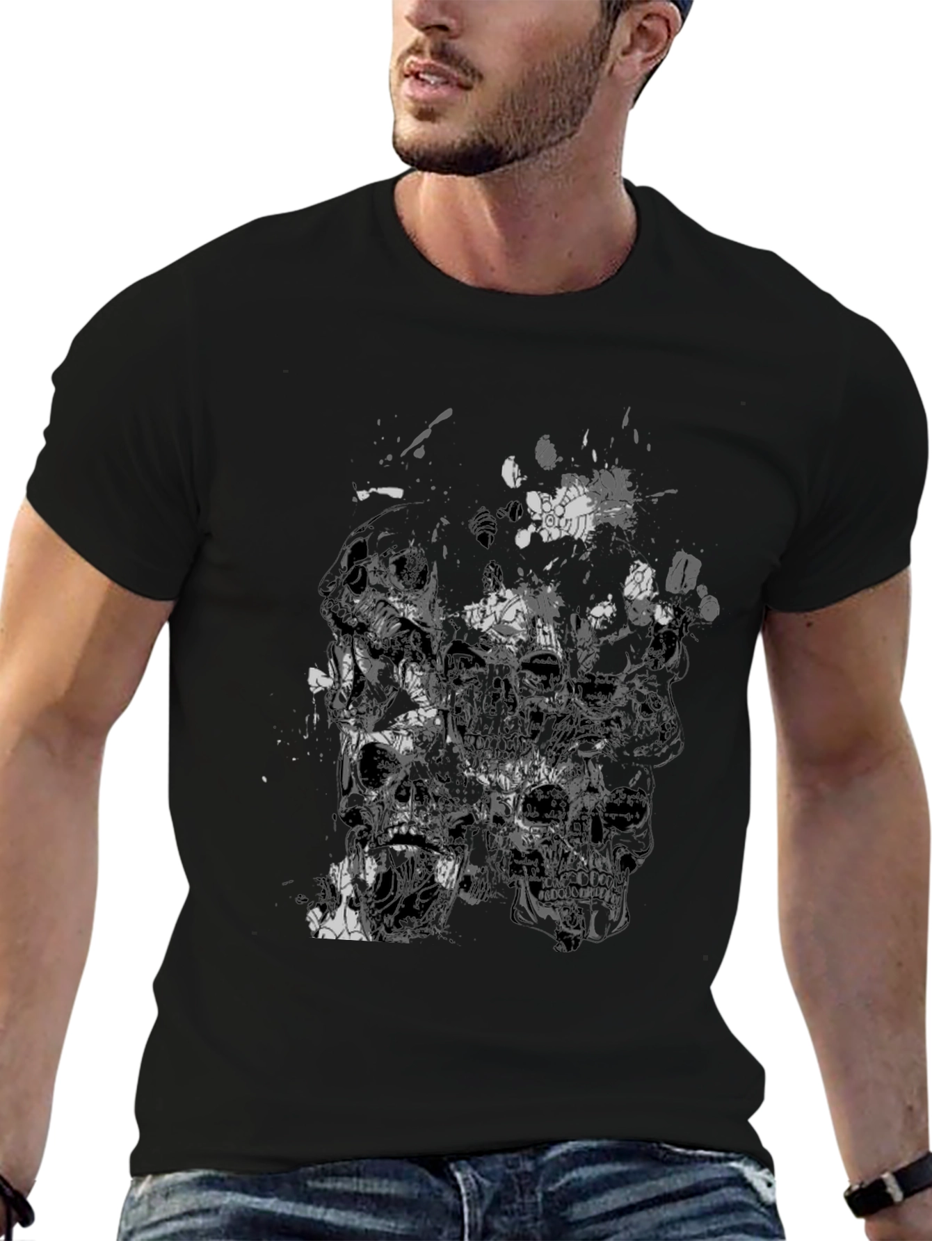 Skull Graphic Print Mens T-Shirt
