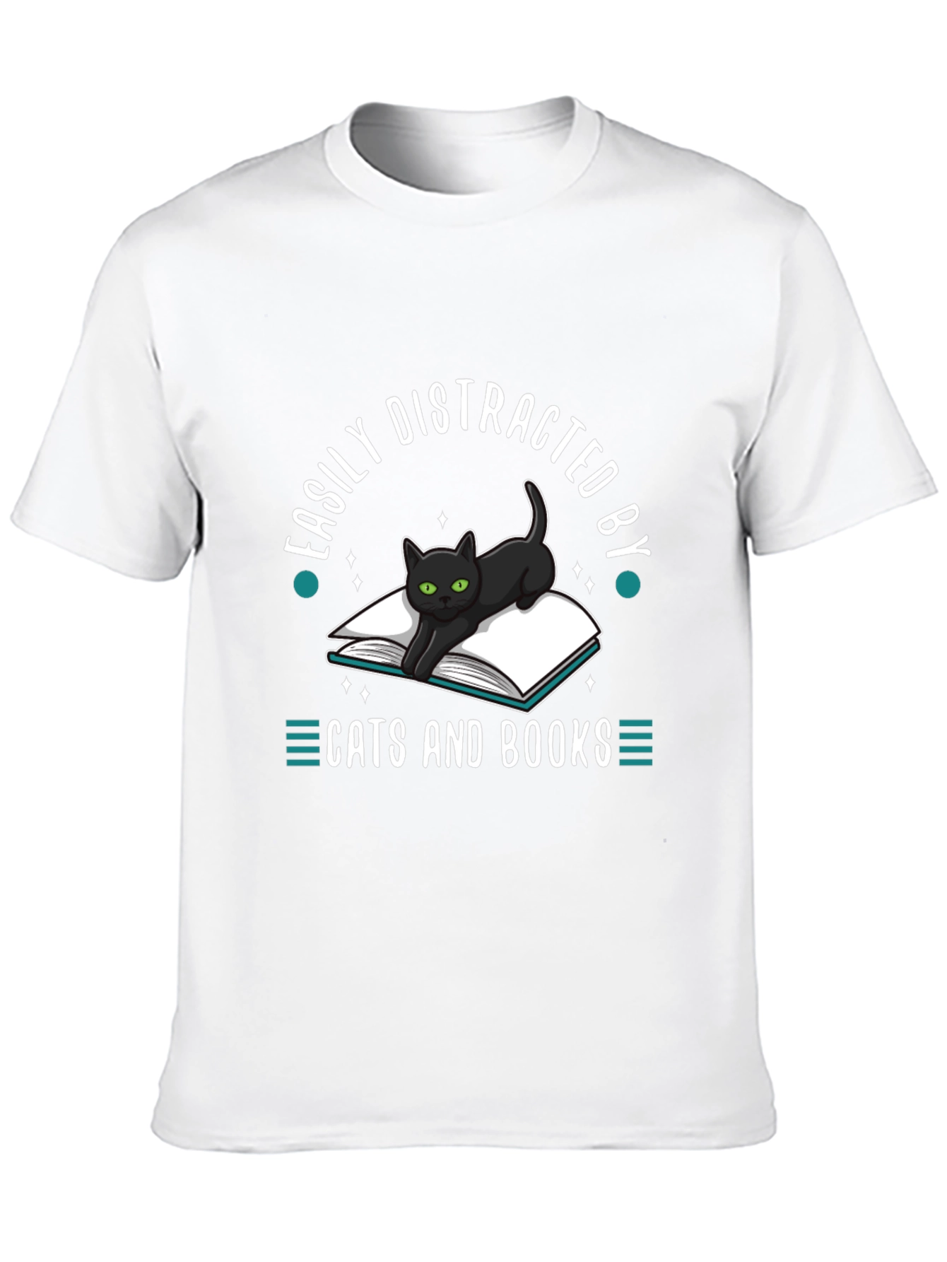 Easily Distracted by Cats and Books T-Shirt