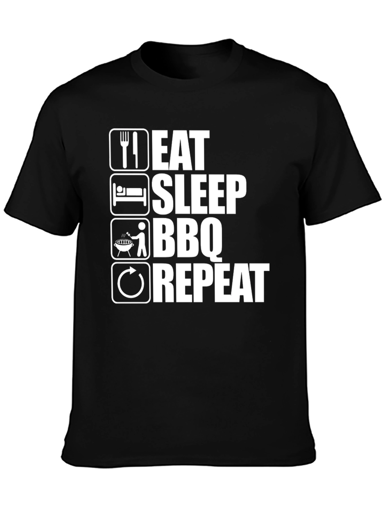 Eat Sleep BBQ Repeat Black T-Shirt