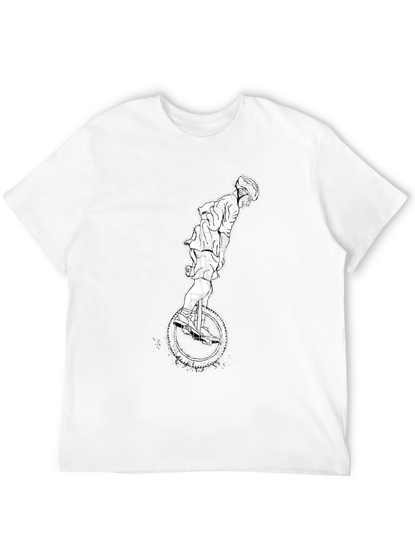 Unicycle Rider Graphic Tee - Cool Black T-Shirt