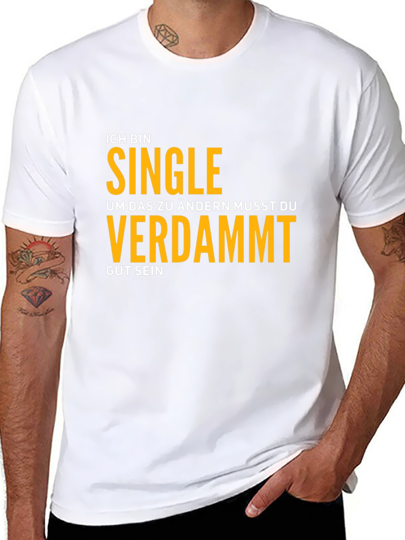Ich Bin Single T-Shirt - Funny German Phrase Tee