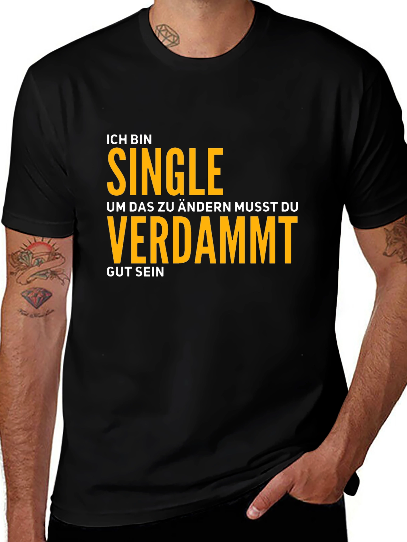 Ich Bin Single T-Shirt - Funny German Phrase Tee