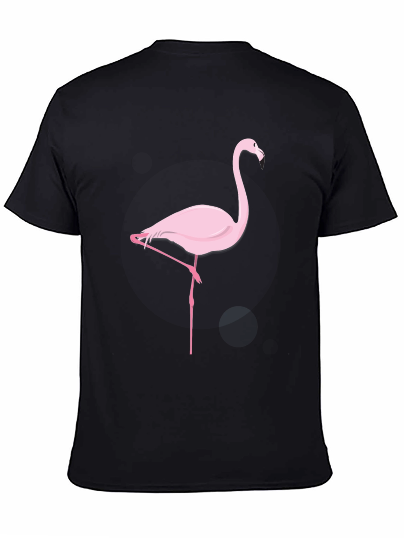 Pink Flamingo Graphic Black T-Shirt