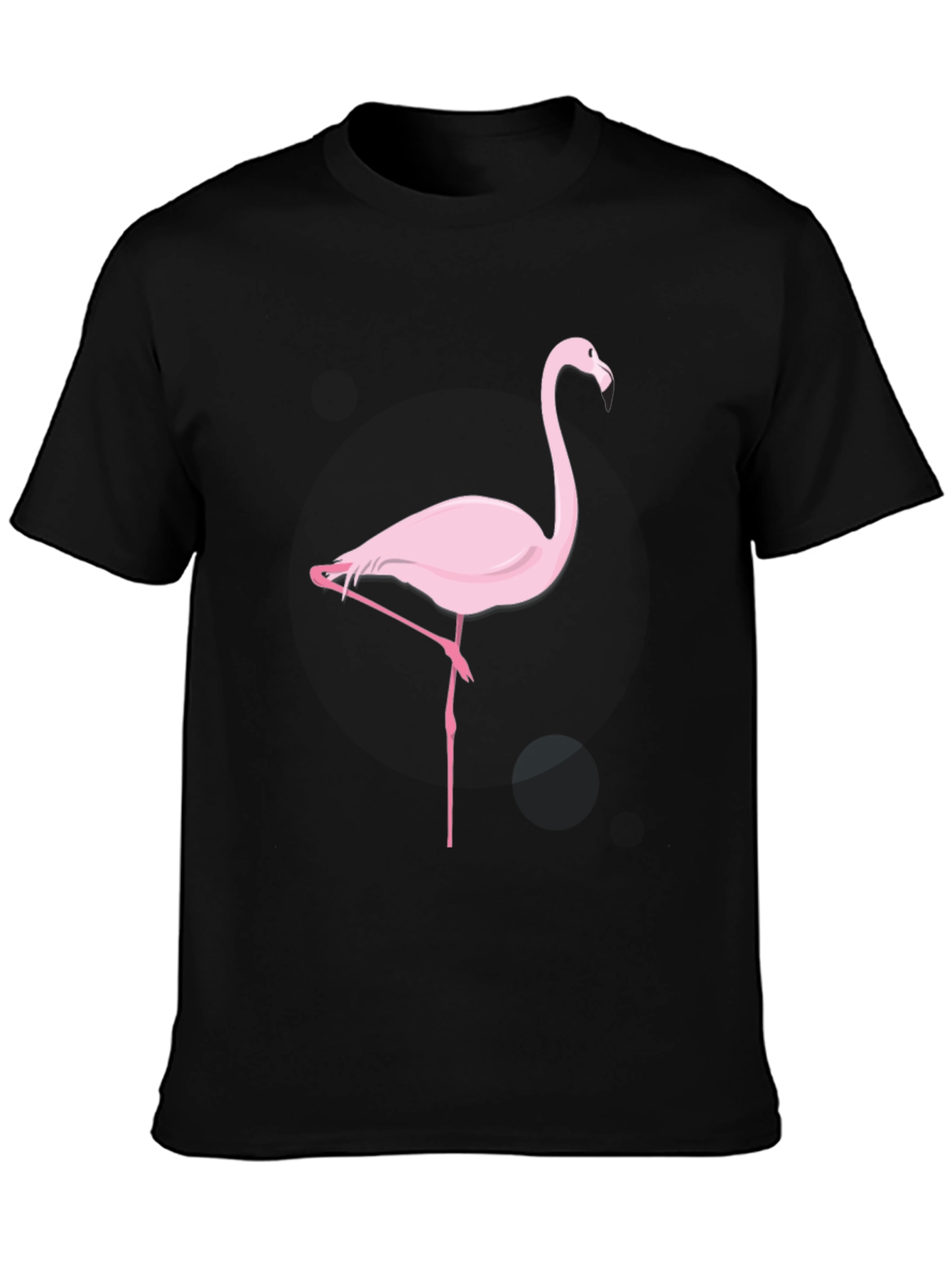 Pink Flamingo Graphic Black T-Shirt