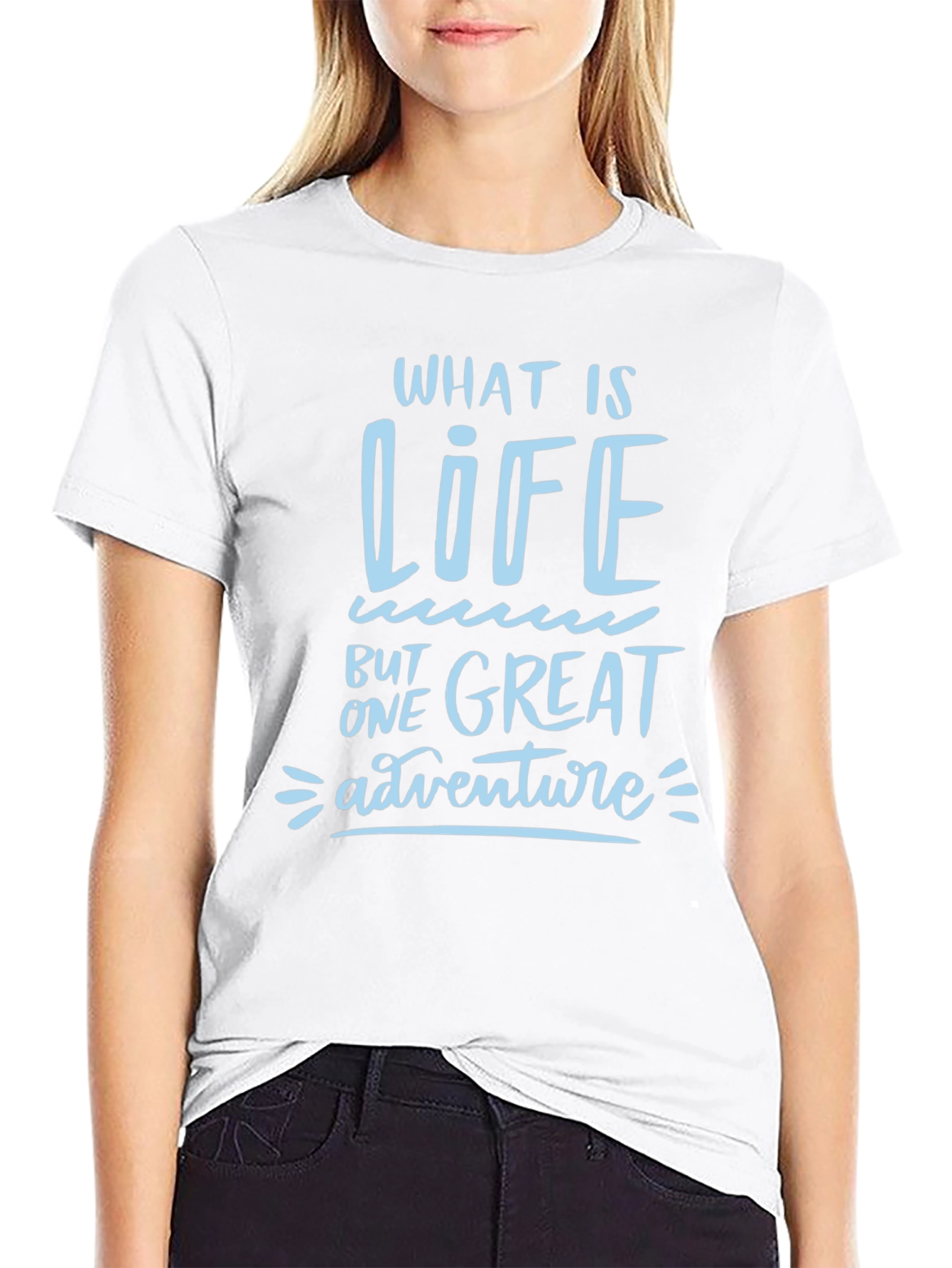 Life is One Great Adventure Black Graphic Tee