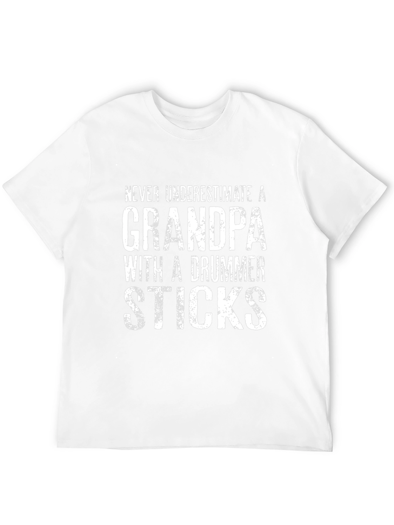 Grandpa Drummer Sticks T-Shirt - Black Novelty Tee