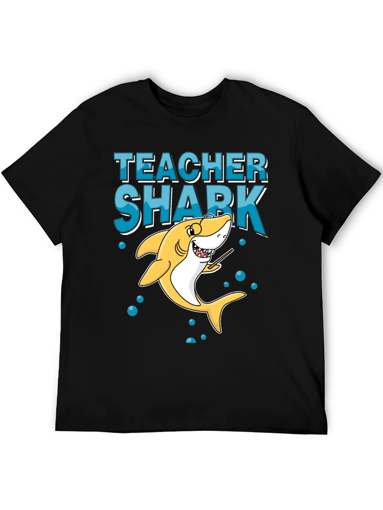 Teacher Shark Graphic Tee - Black Cotton T-Shirt