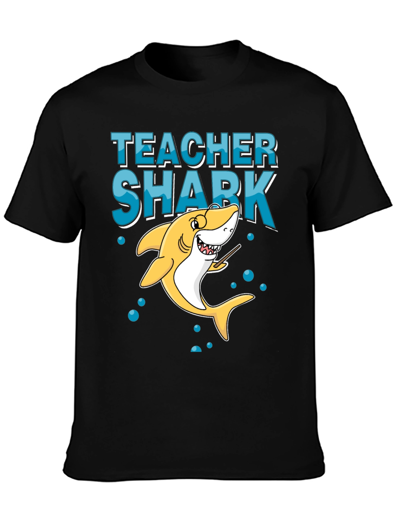 Teacher Shark Graphic Tee - Black Cotton T-Shirt