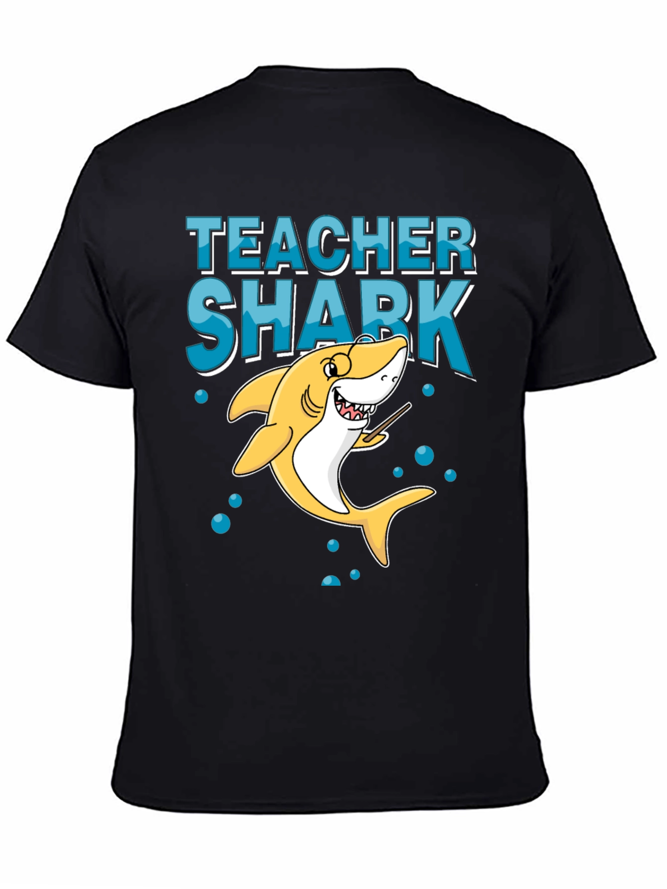 Teacher Shark Graphic Tee - Black Cotton T-Shirt