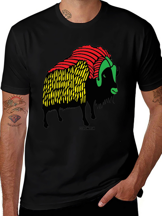 Rasta Buffalo Graphic Tee - Coolwash