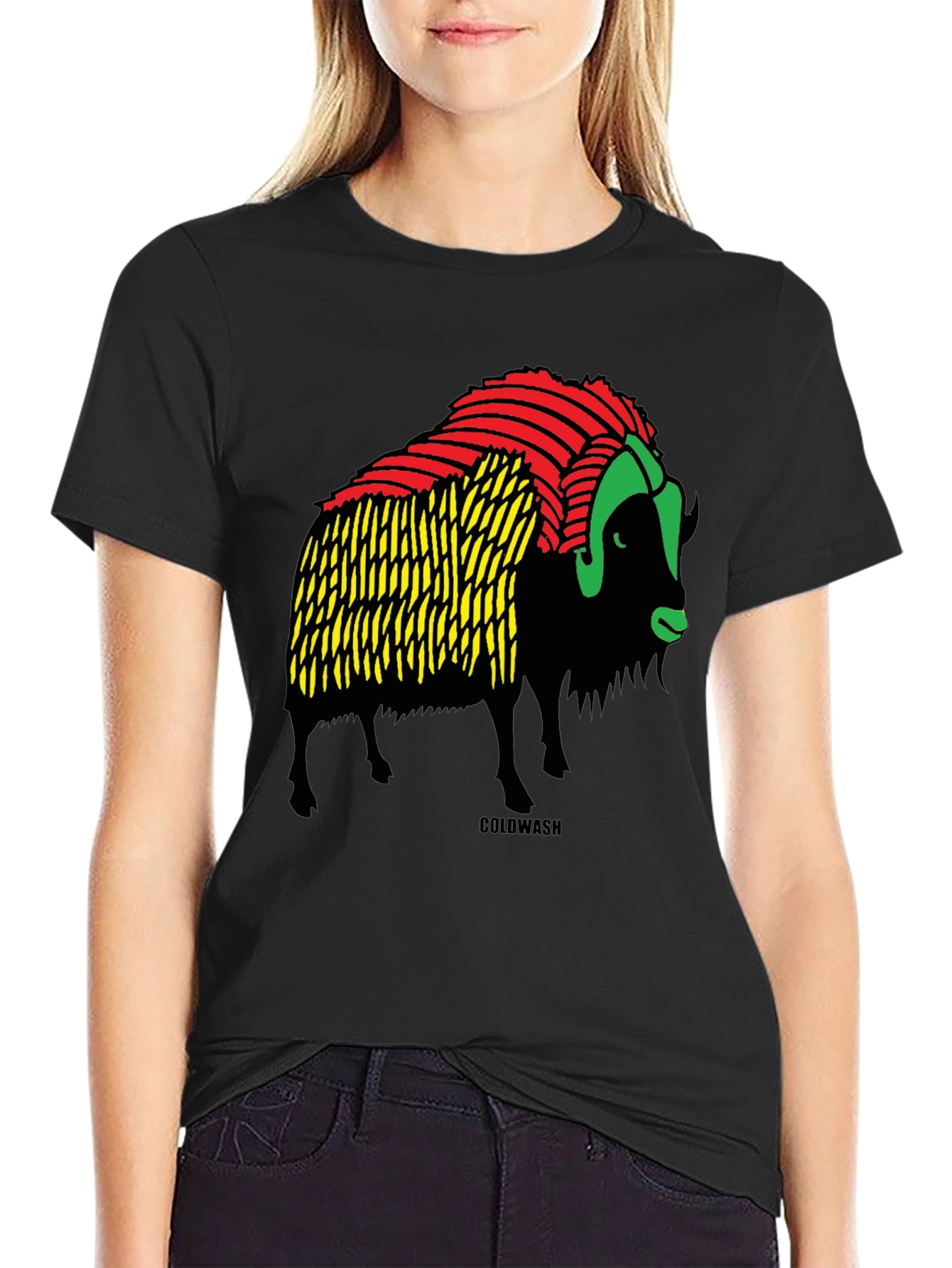 Rasta Buffalo Graphic Tee - Coolwash