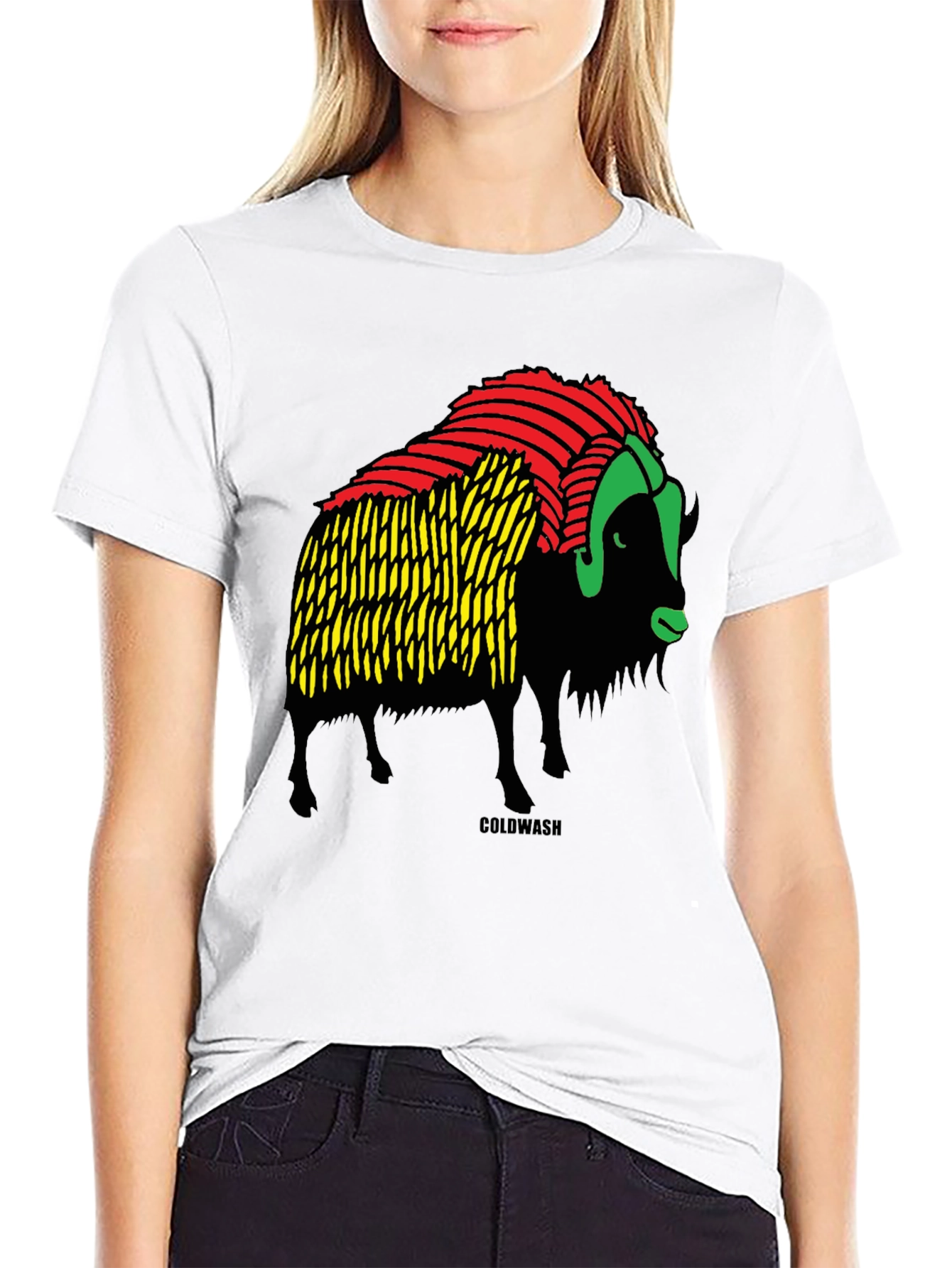 Rasta Buffalo Graphic Tee - Coolwash
