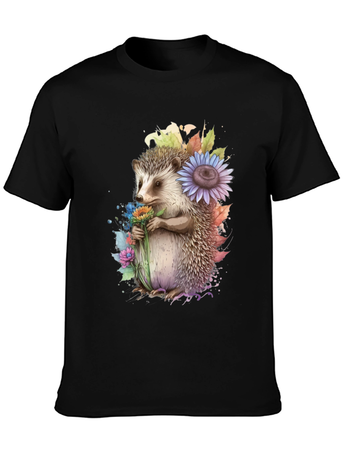 Hedgehog Floral Print T-Shirt