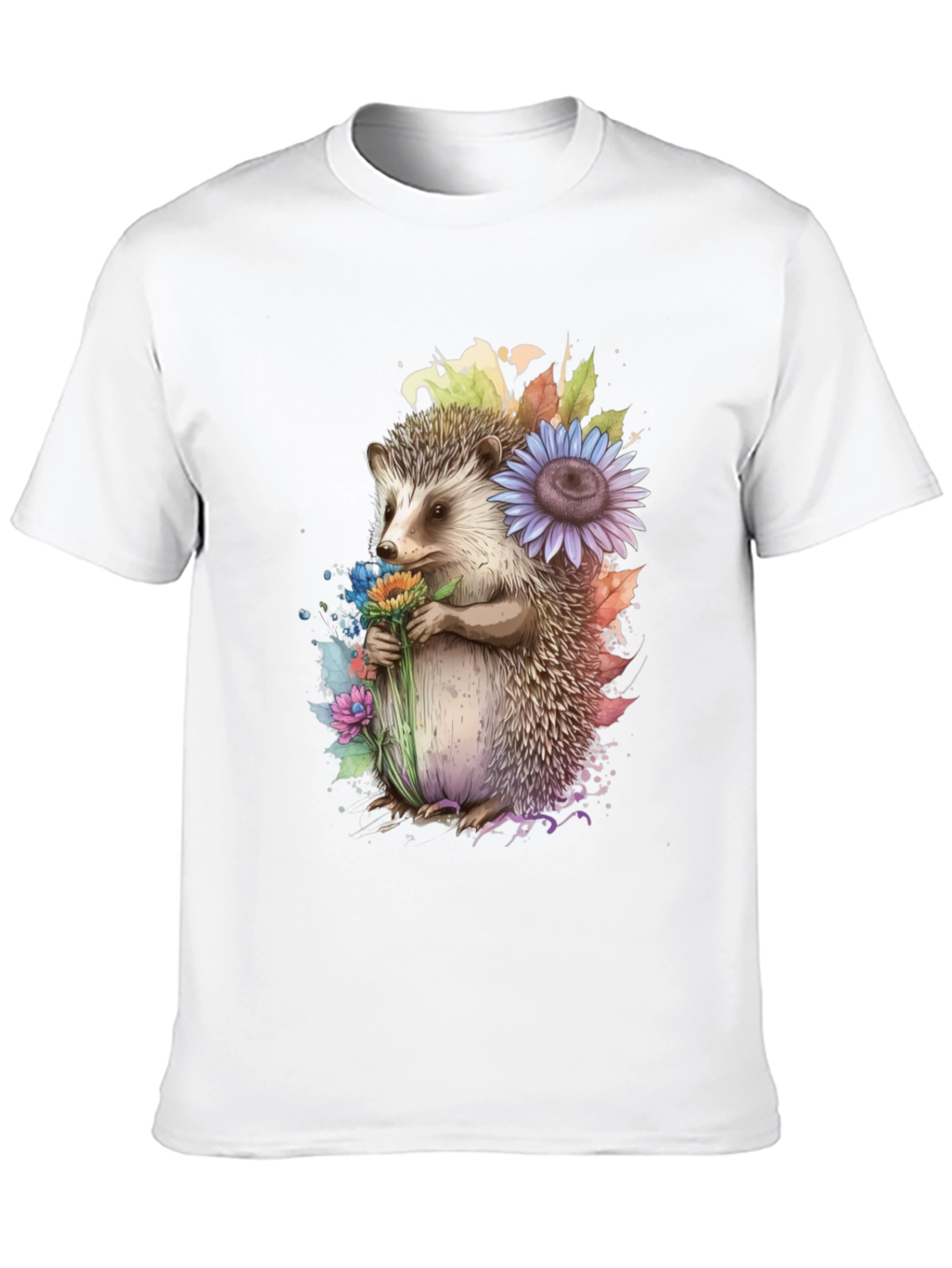 Hedgehog Floral Print T-Shirt