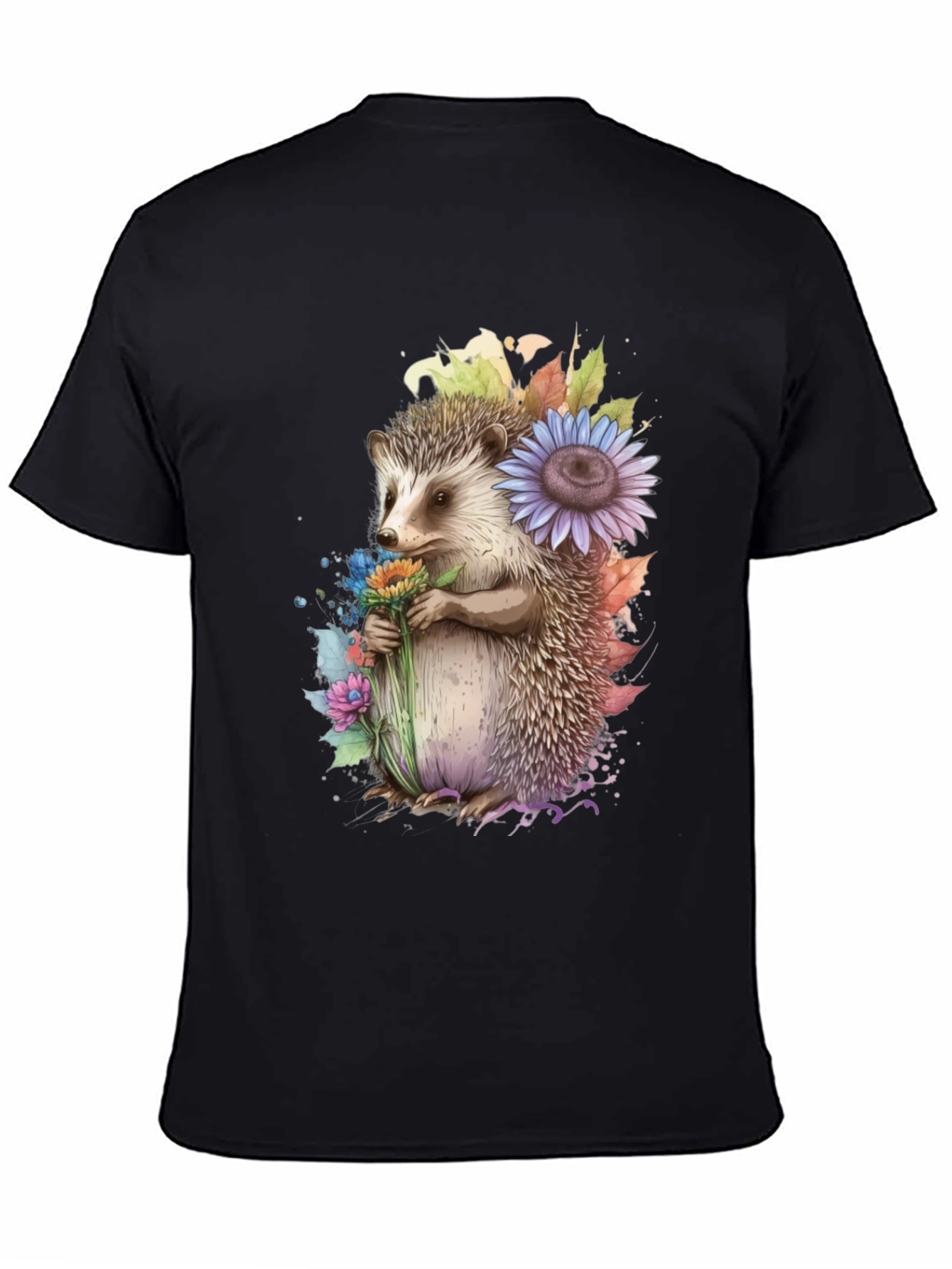 Hedgehog Floral Print T-Shirt