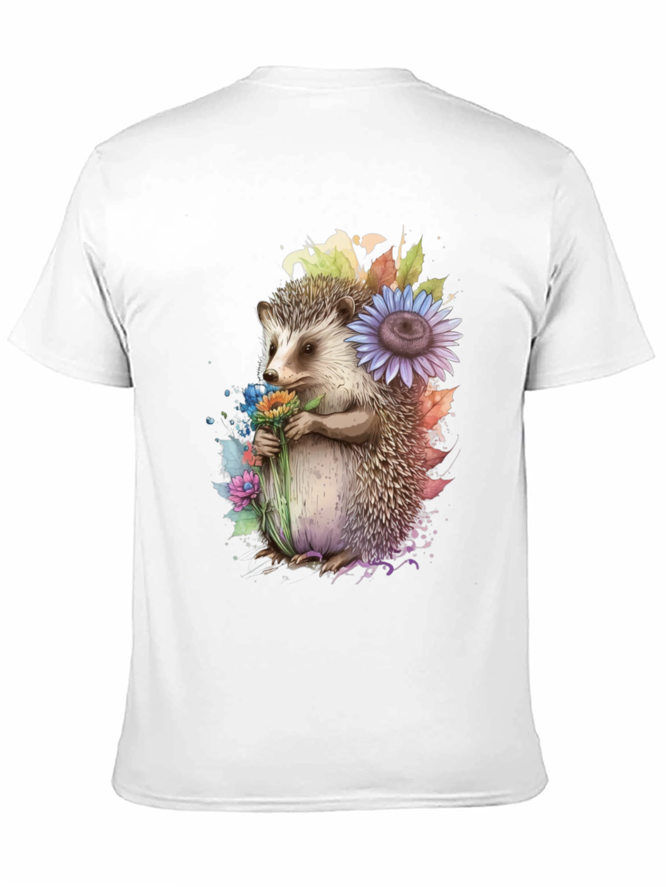 Hedgehog Floral Print T-Shirt