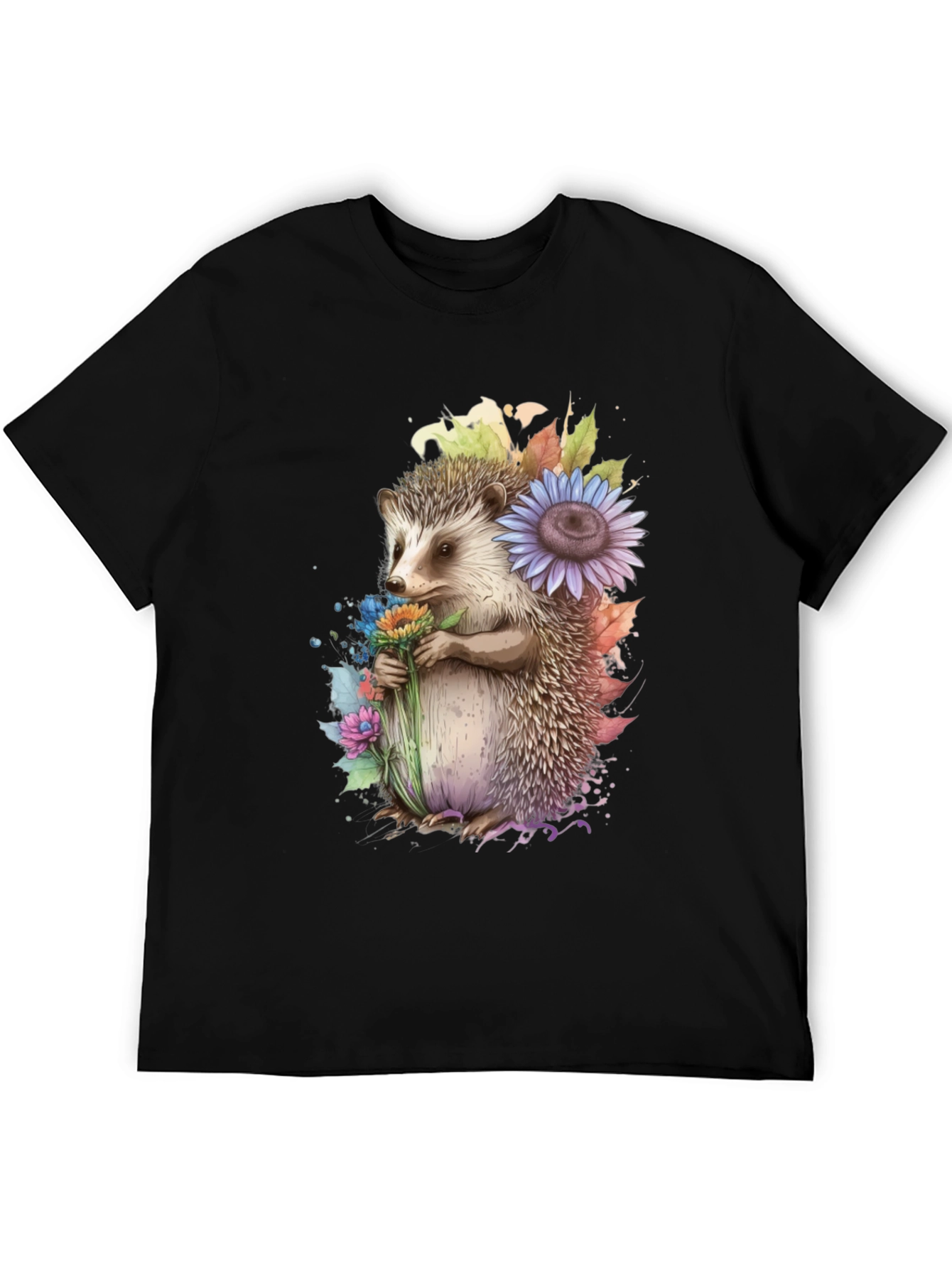 Hedgehog Floral Print T-Shirt