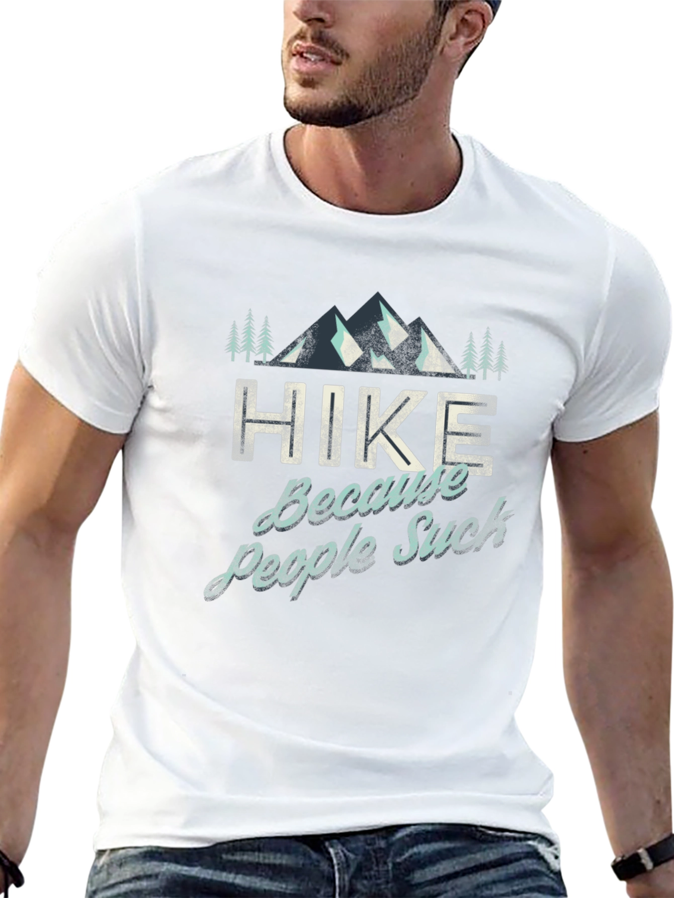 Hike Because People Suck Graphic T-Shirt