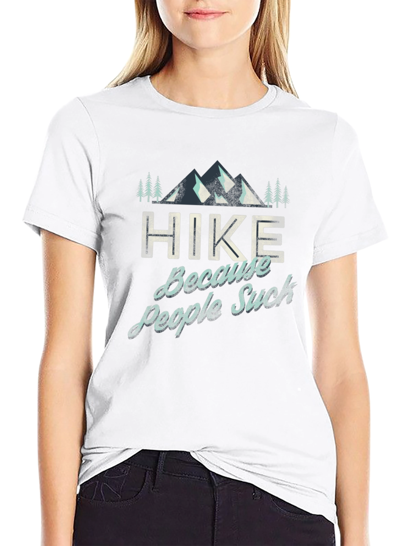 Hike Because People Suck Graphic T-Shirt