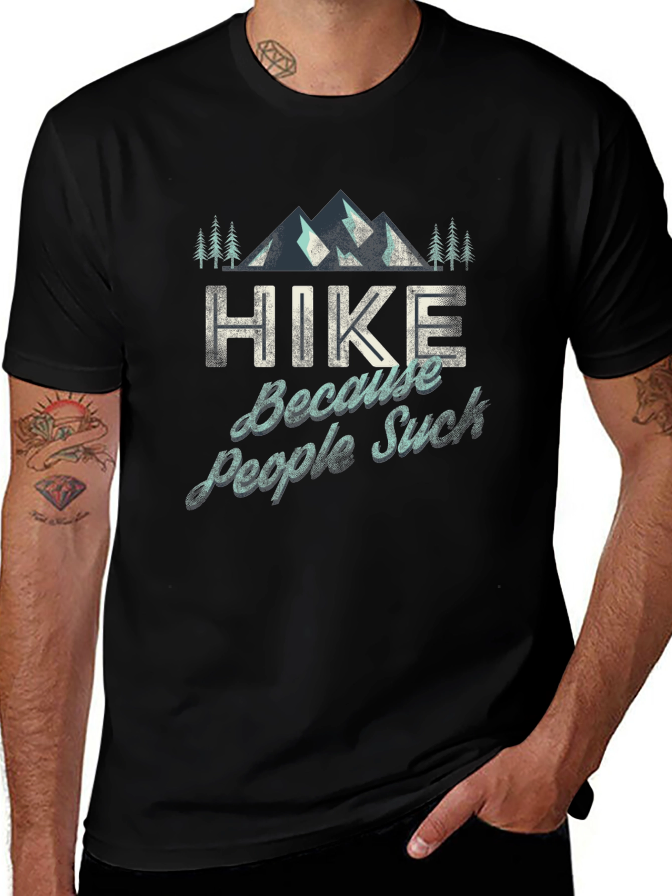 Hike Because People Suck Graphic T-Shirt