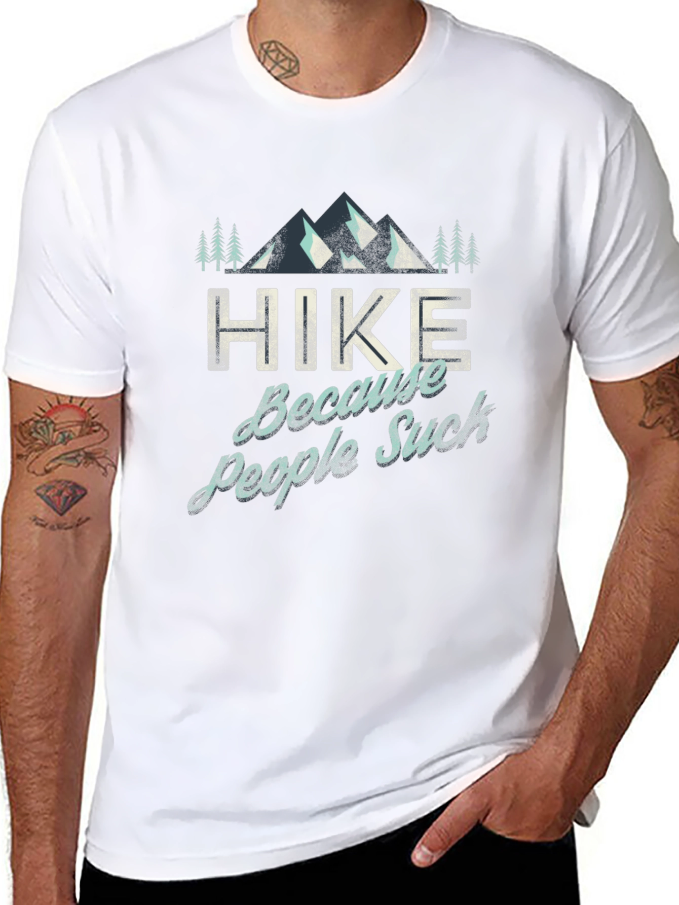 Hike Because People Suck Graphic T-Shirt