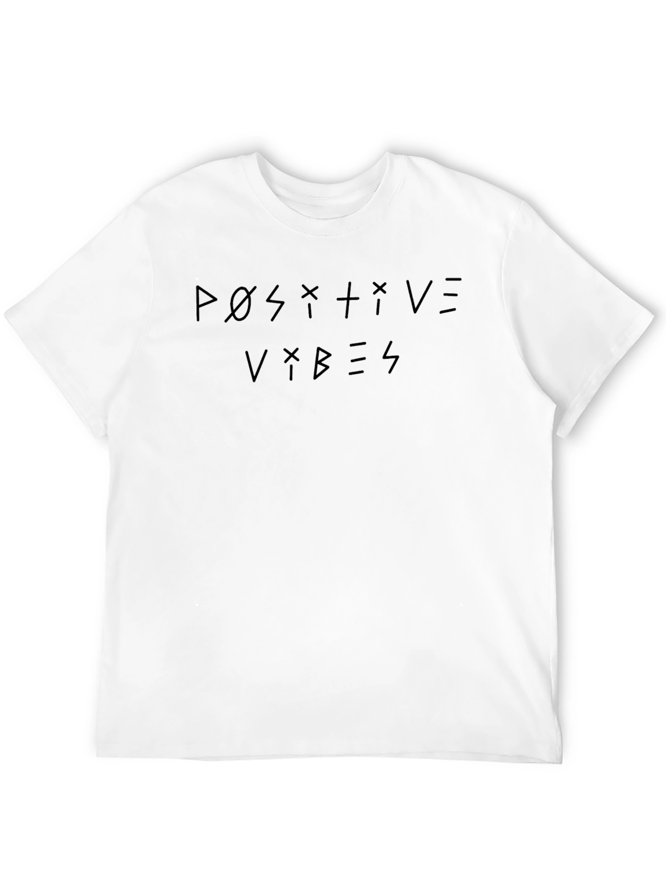 Positive Vibes Graphic T-Shirt - Black Crew Neck Tee