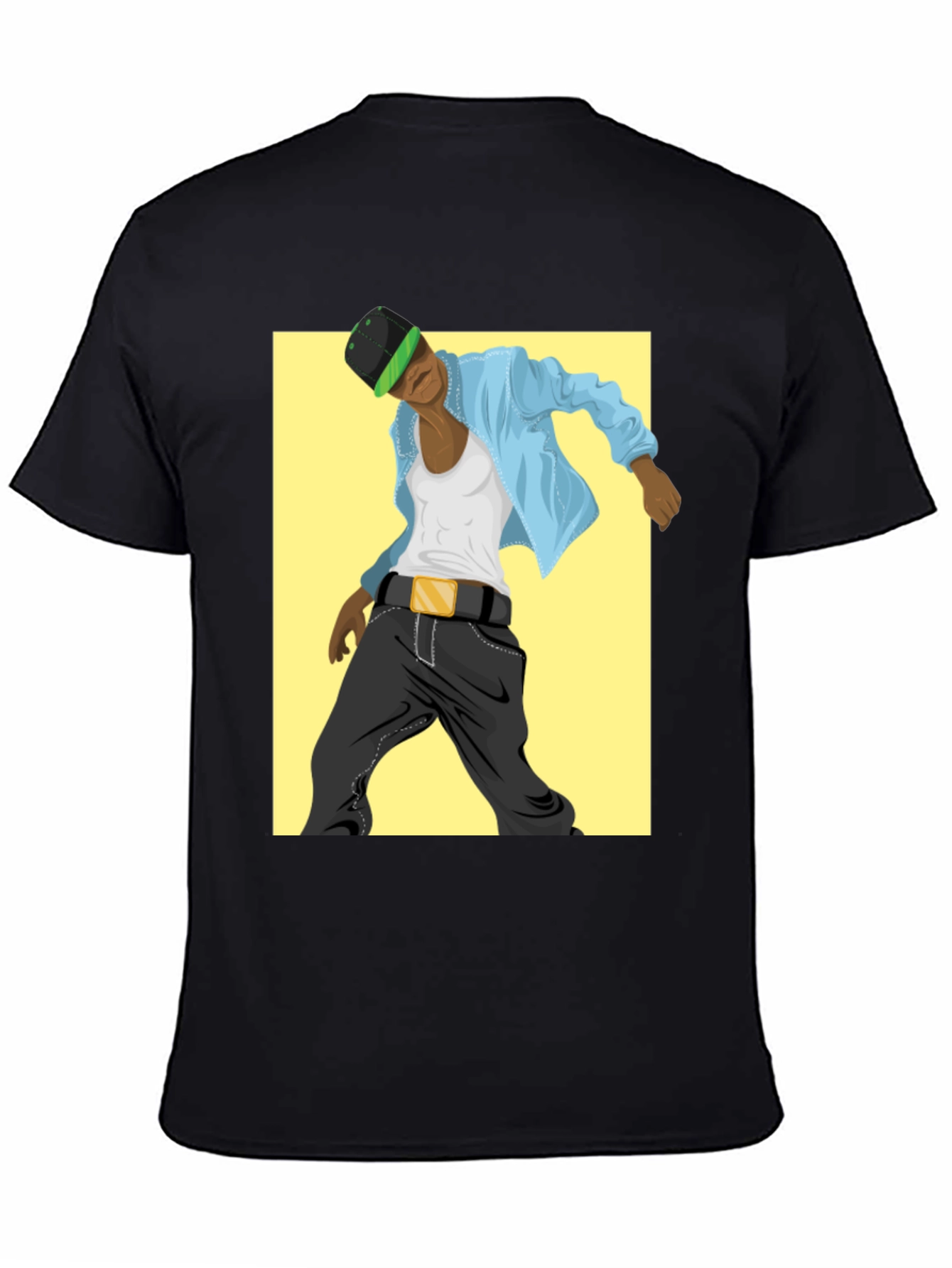 Cool Graphic Tee - Black T-Shirt with Dancer Design