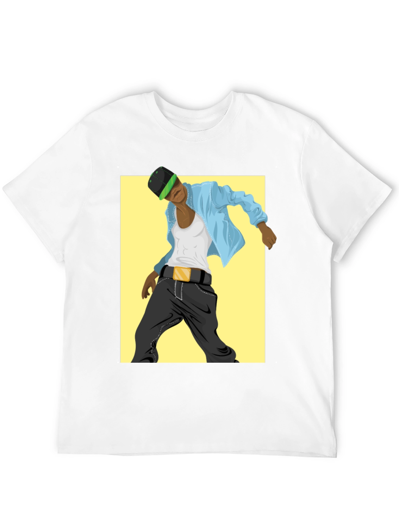 Cool Graphic Tee - Black T-Shirt with Dancer Design