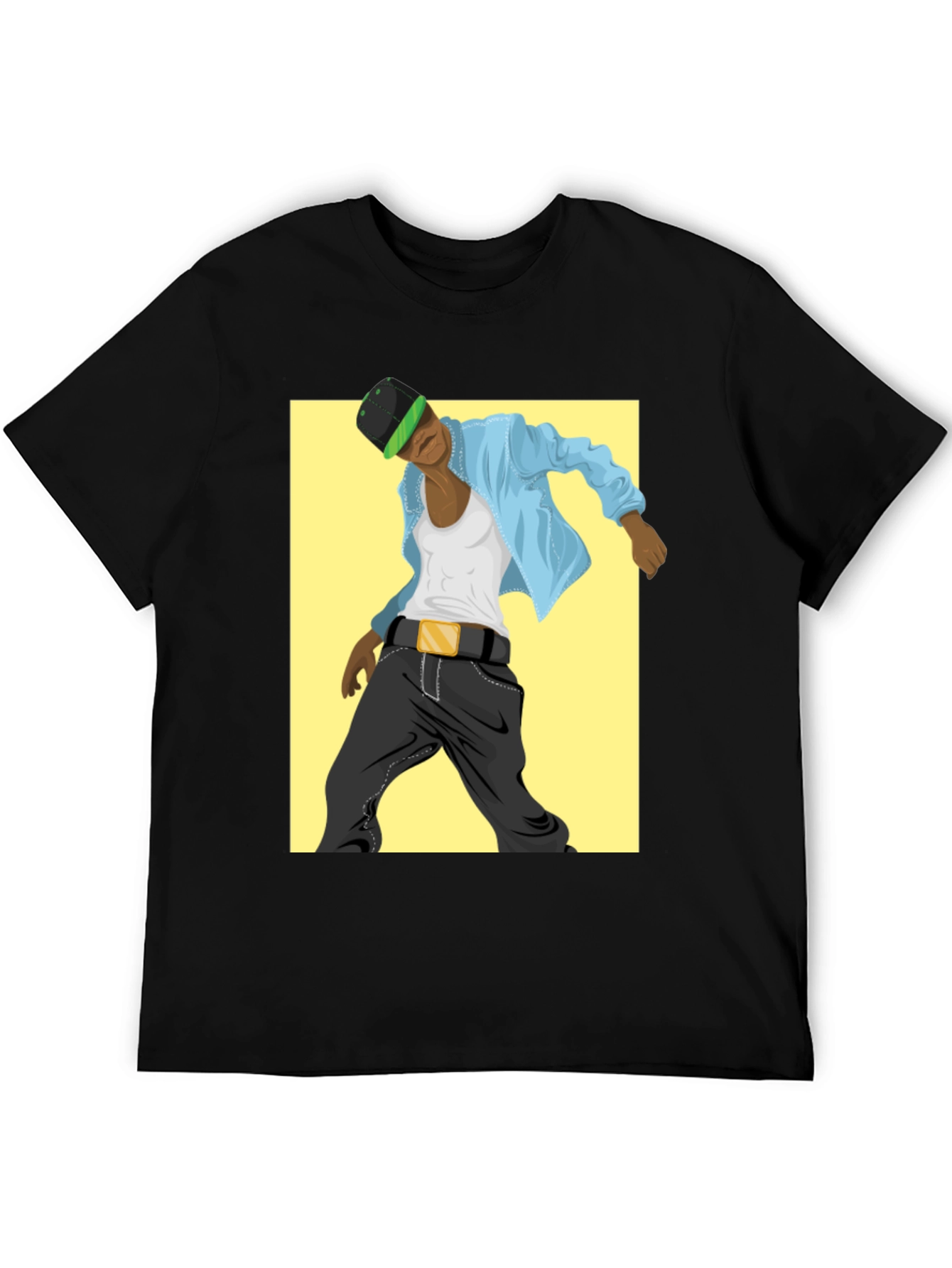 Cool Graphic Tee - Black T-Shirt with Dancer Design