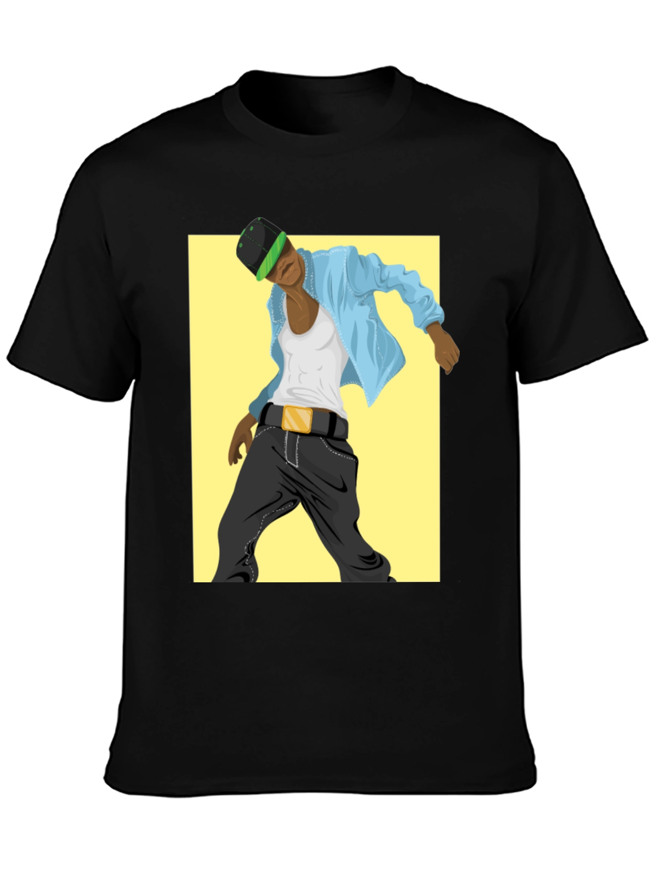 Cool Graphic Tee - Black T-Shirt with Dancer Design