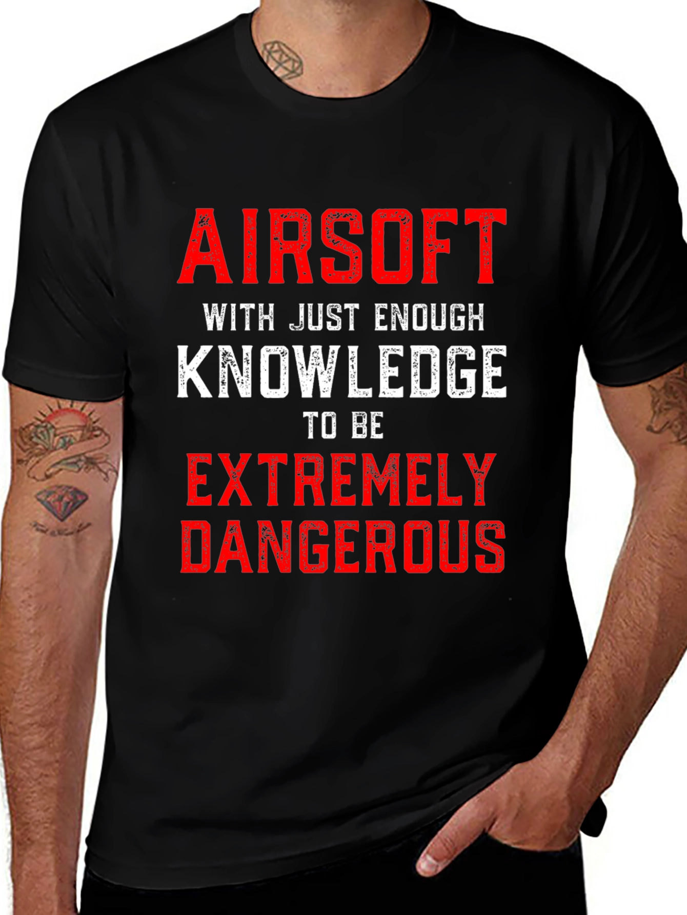 Airsoft Extremely Dangerous Black Graphic Tee