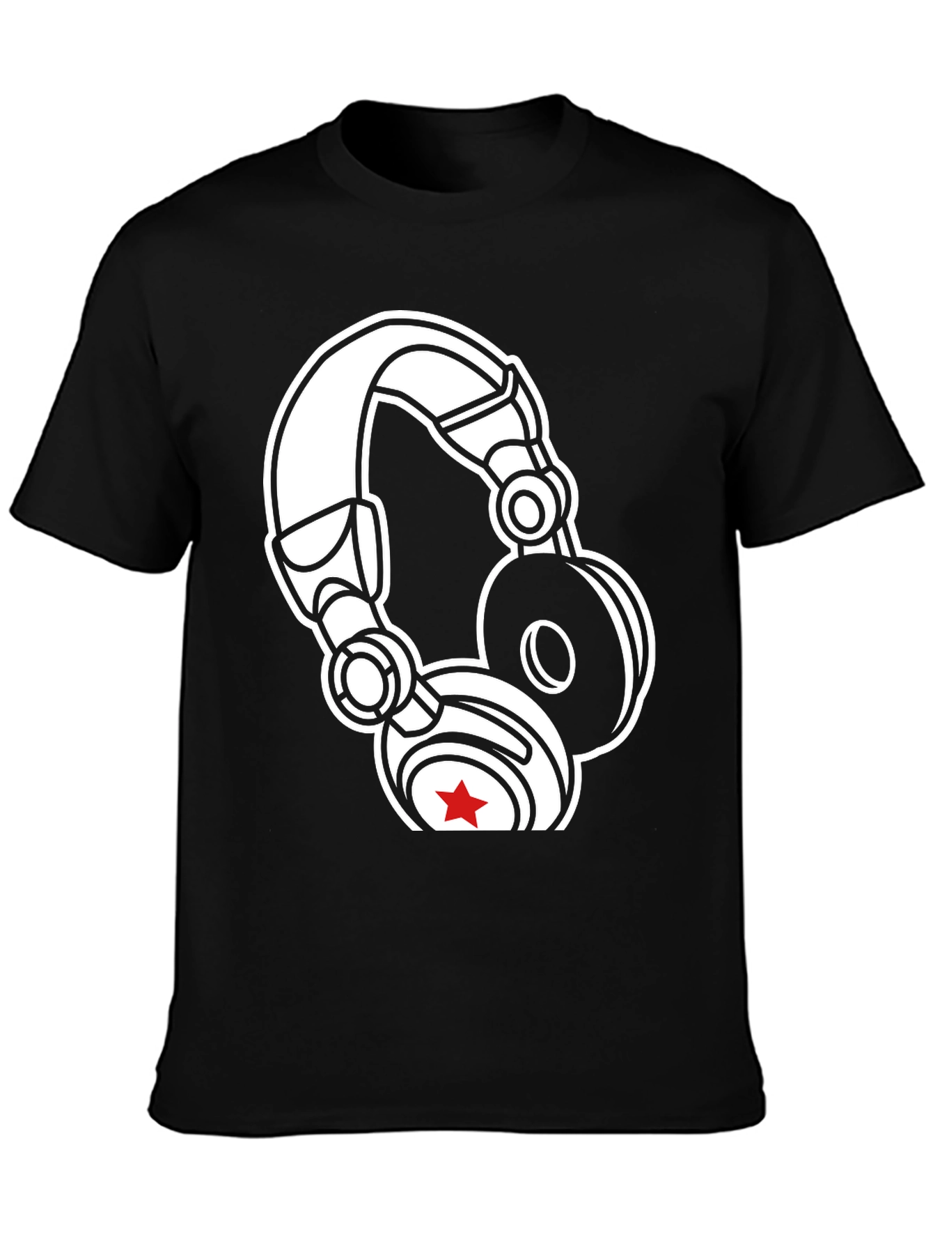 DJ Headphones Graphic T-Shirt - Black