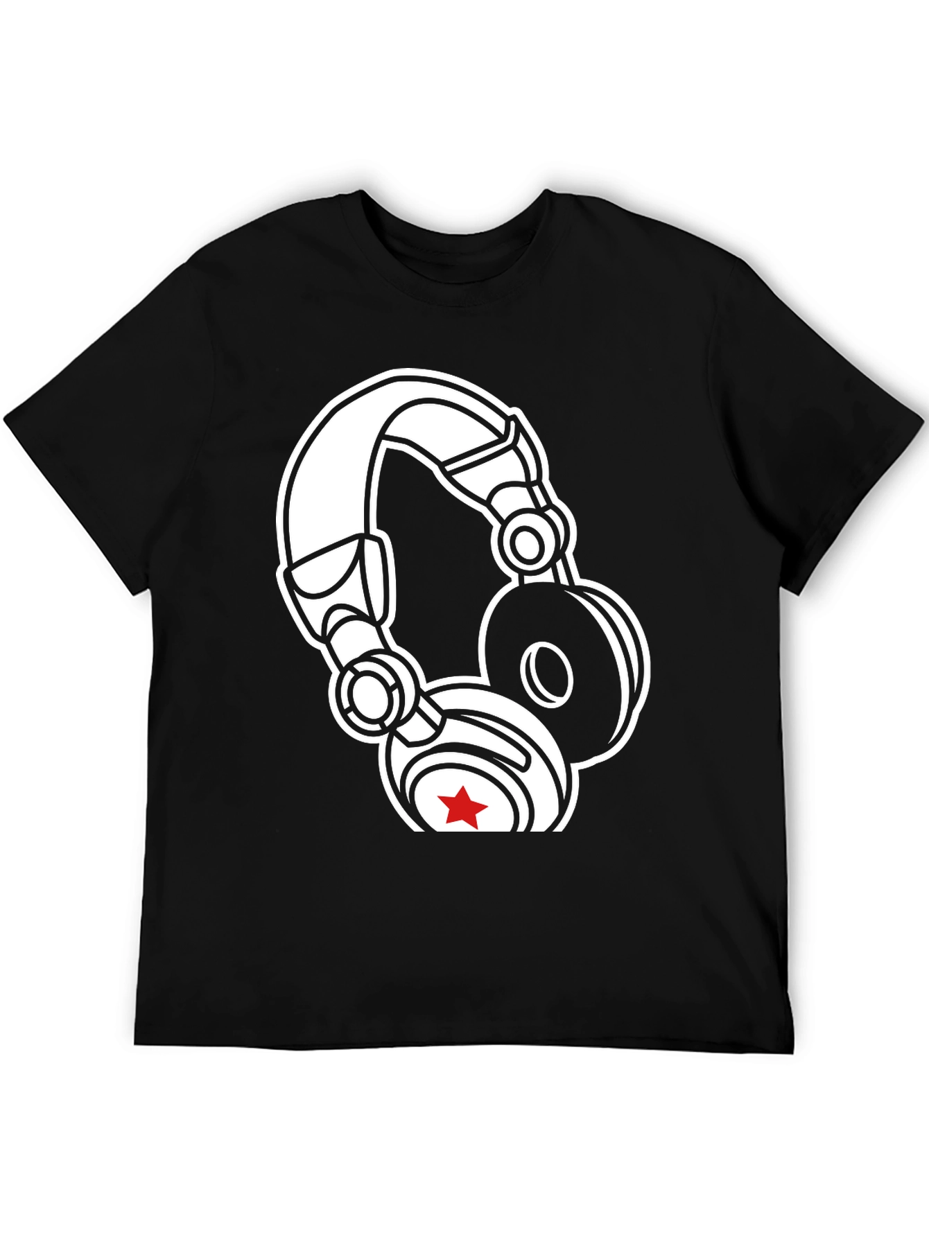 DJ Headphones Graphic T-Shirt - Black