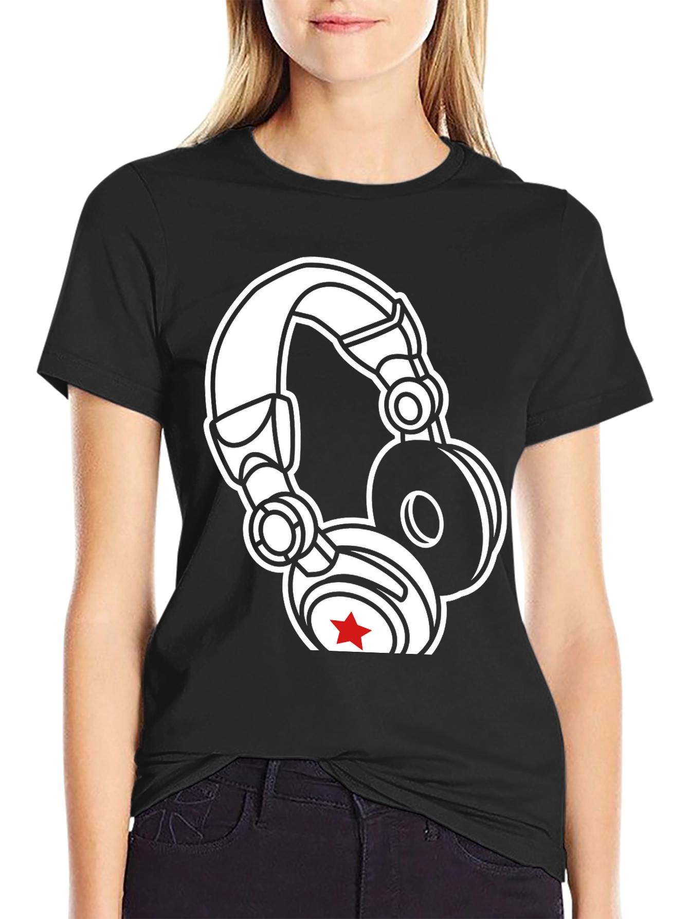 DJ Headphones Graphic T-Shirt - Black