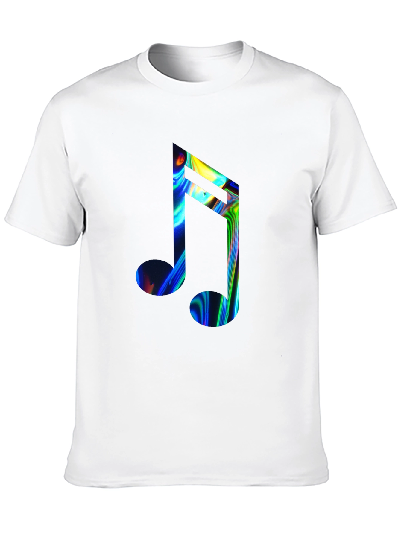 Vibrant Music Note Graphic Tee - Black