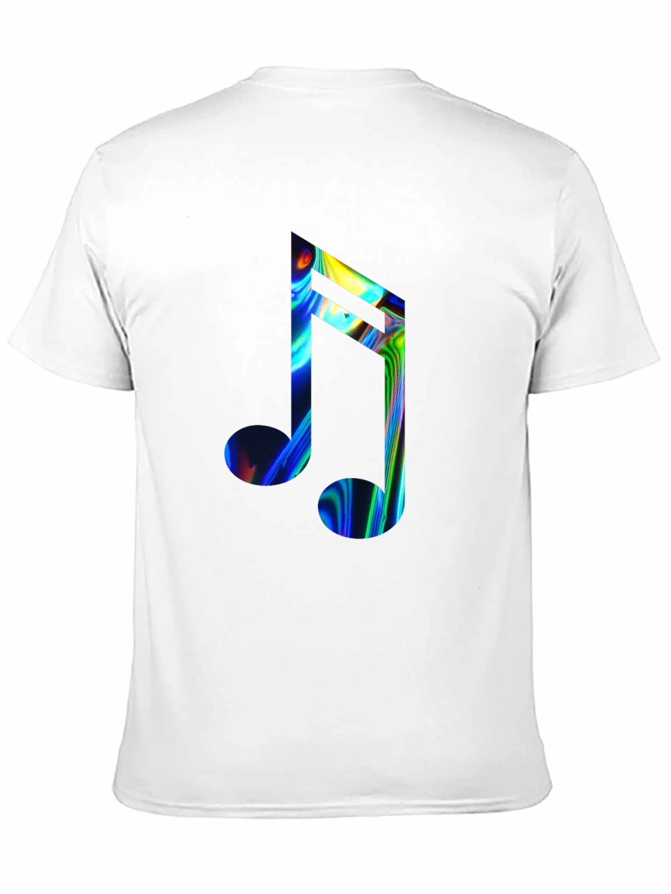 Vibrant Music Note Graphic Tee - Black