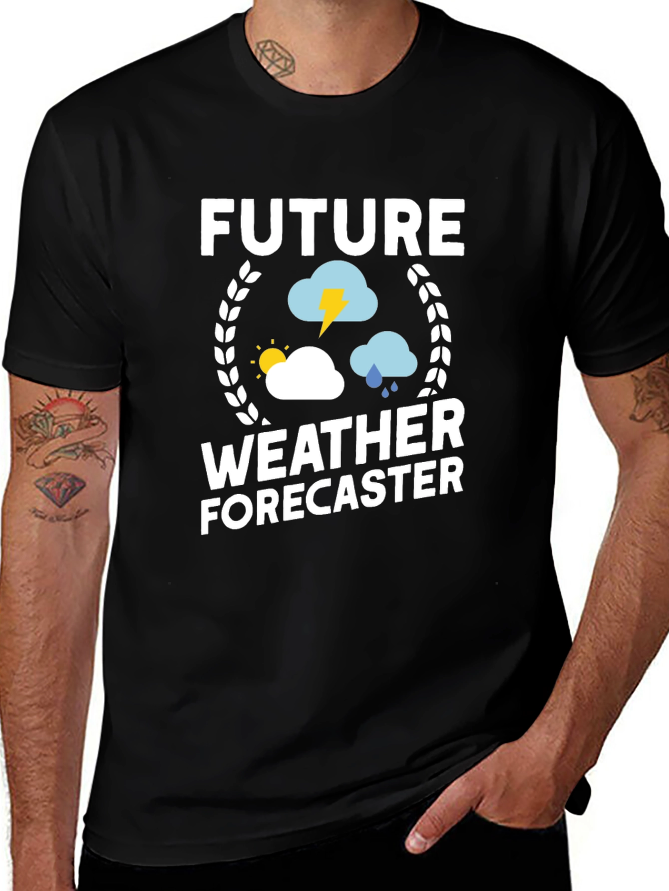 Future Weather Forecaster Black Graphic Tee Shirt