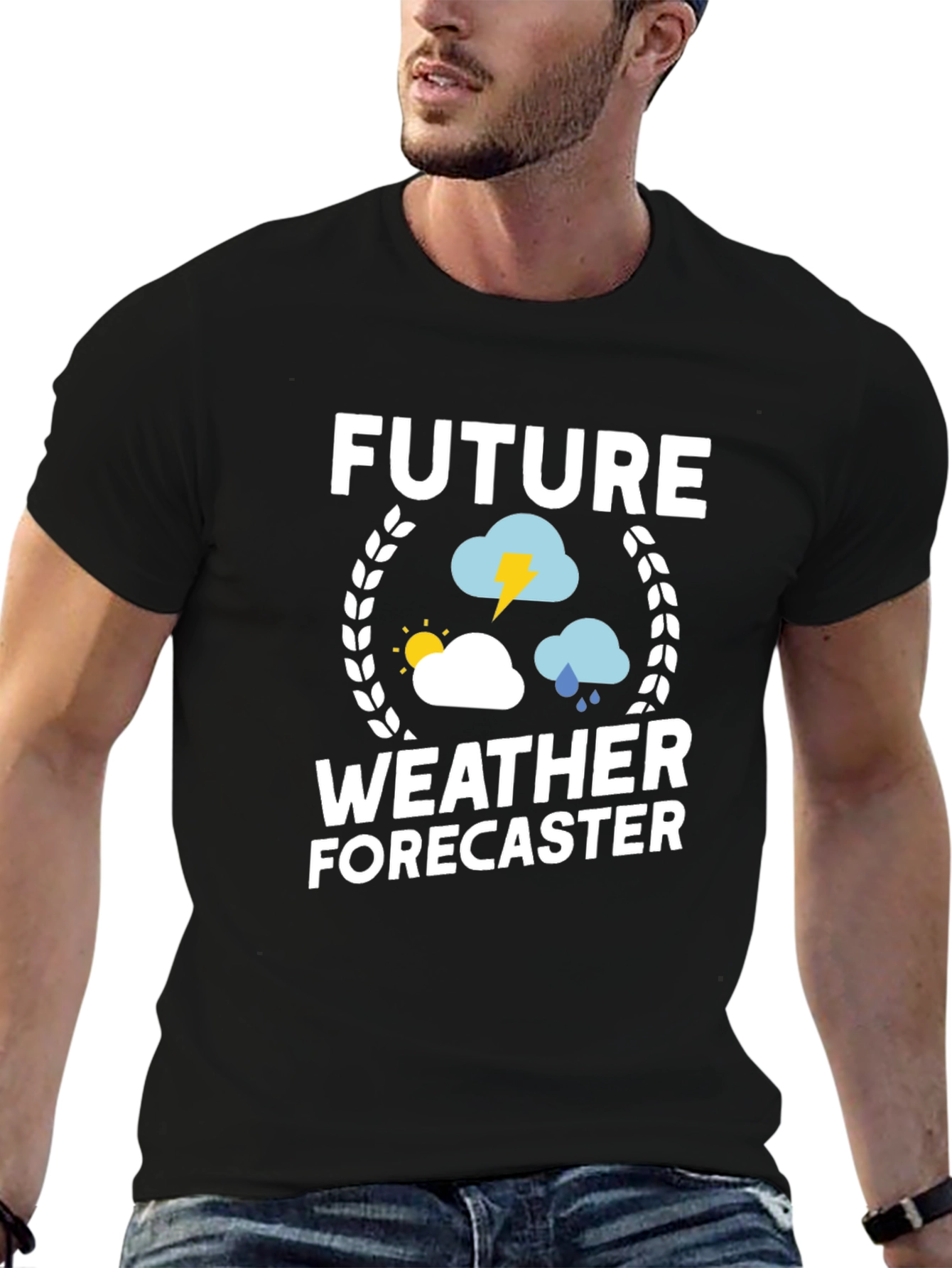Future Weather Forecaster Black Graphic Tee Shirt