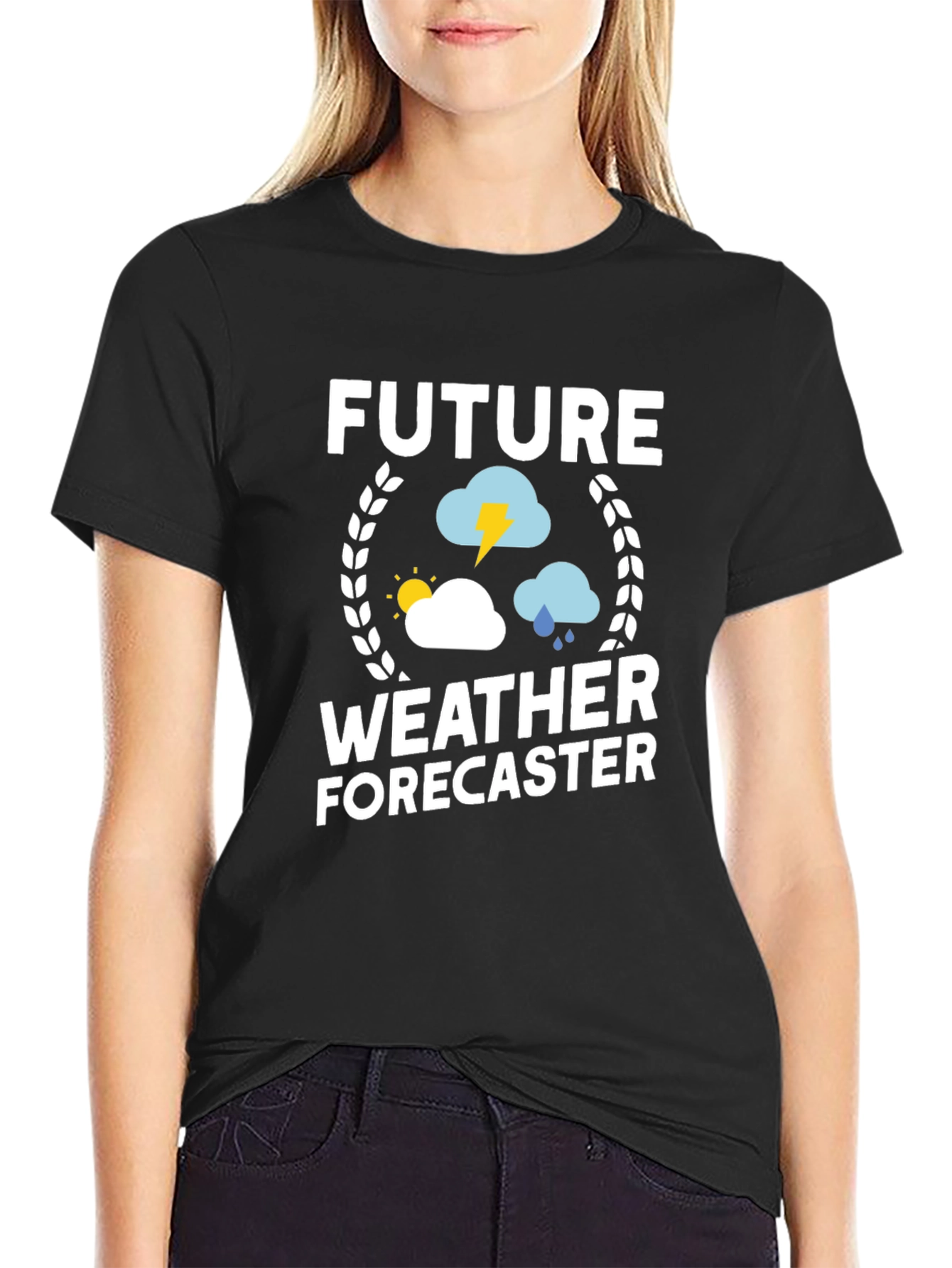 Future Weather Forecaster Black Graphic Tee Shirt