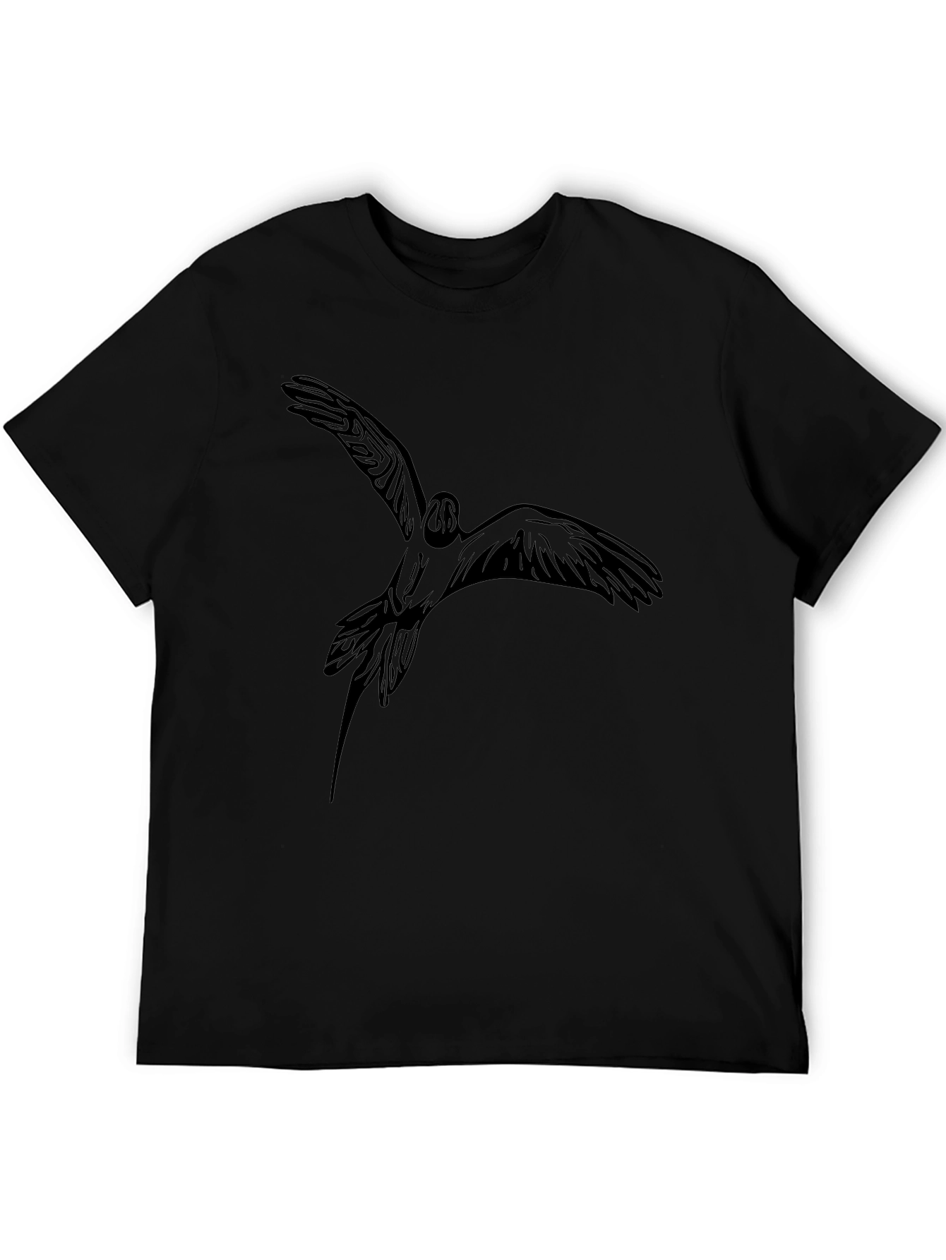 Black Bird Graphic Tee - Stylish Mens Casual T-Shirt