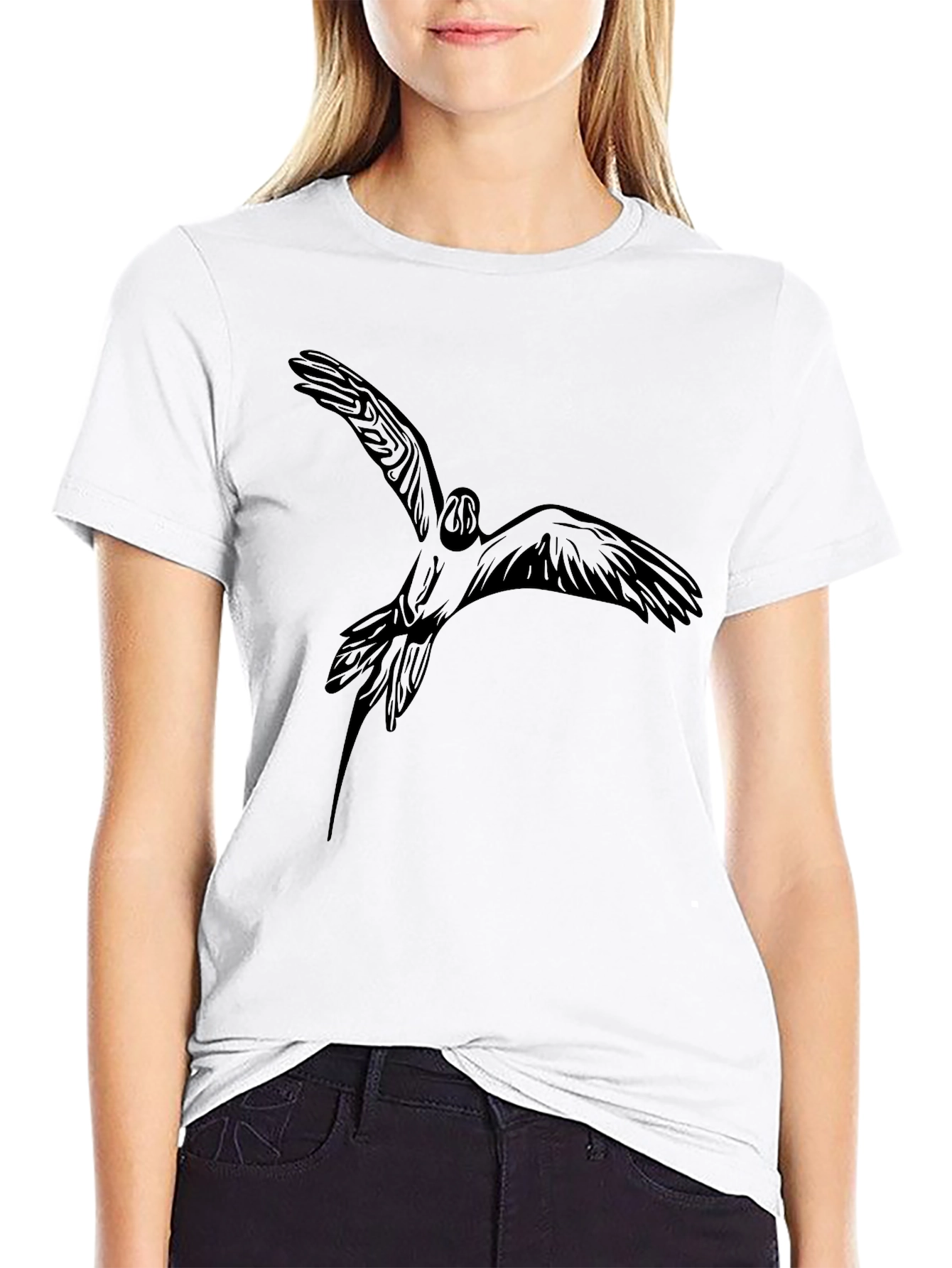 Black Bird Graphic Tee - Stylish Mens Casual T-Shirt