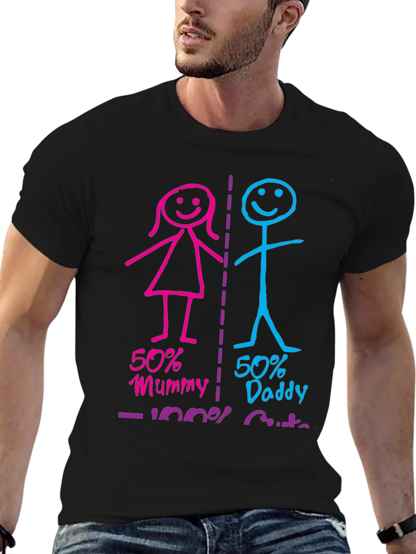 50% Mummy 50% Daddy 100% Cute Graphic T-Shirt