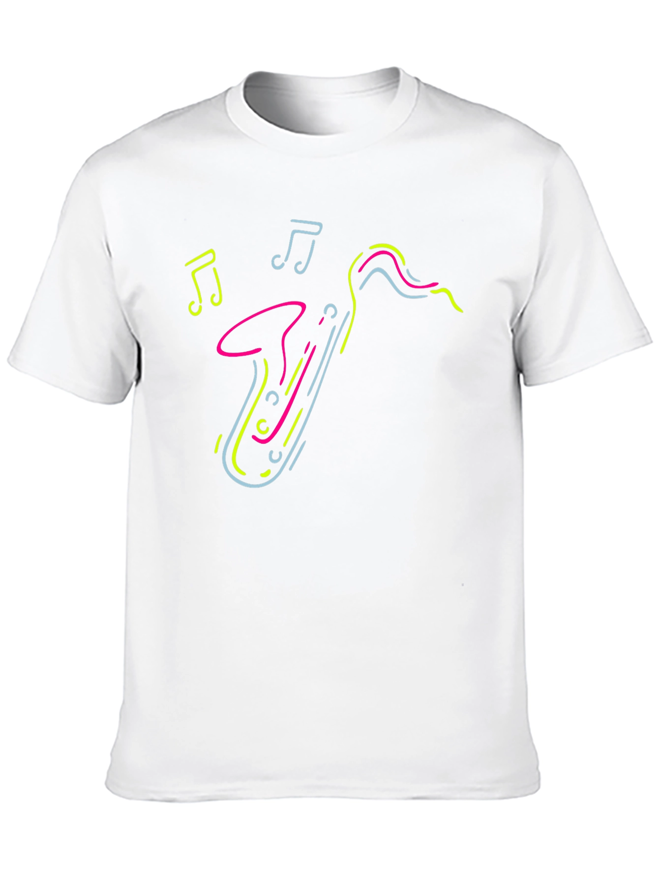 Neon Saxophone Graphic Tee - Cool Music Lover T-Shirt