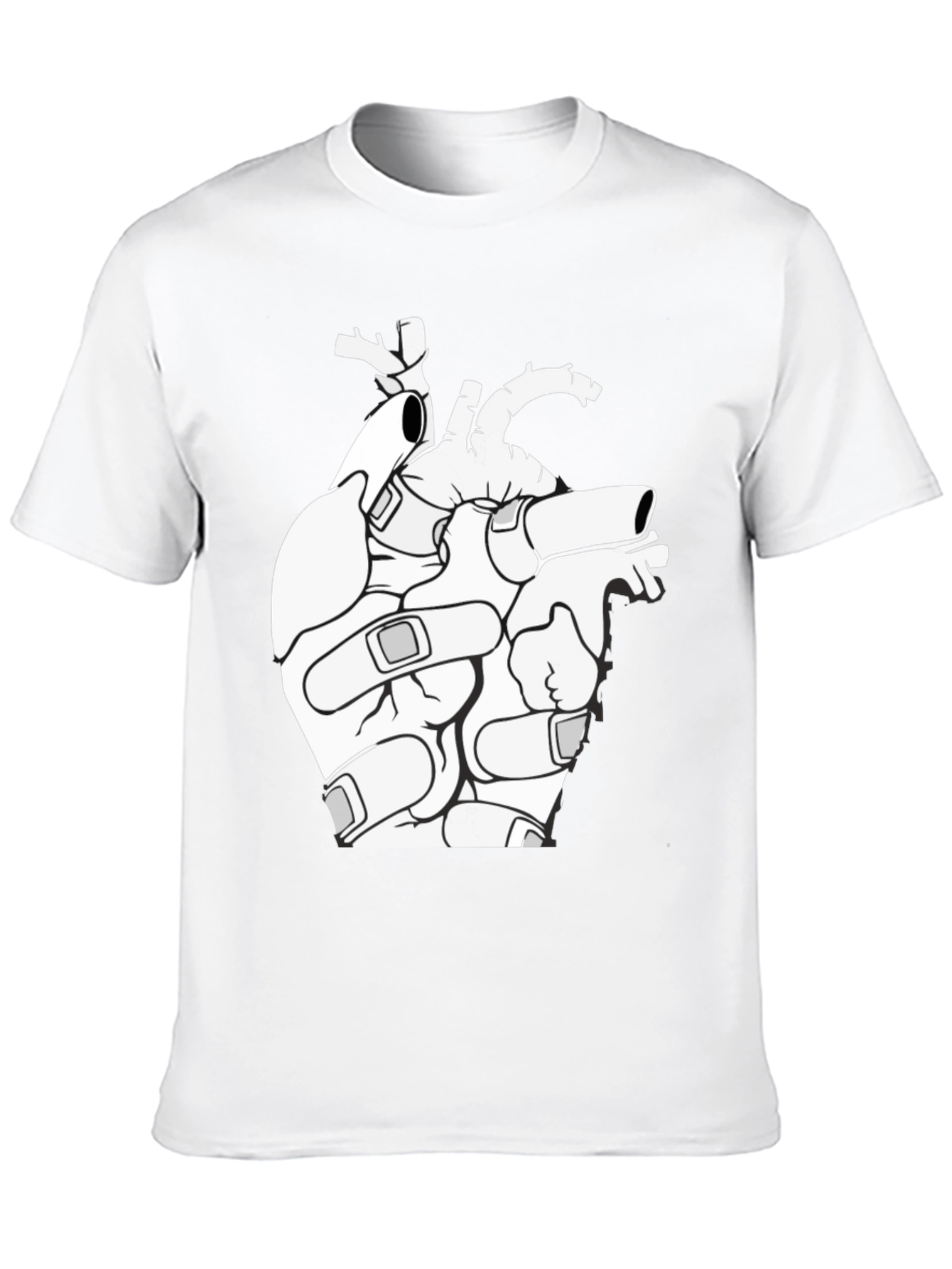 Anatomical Heart T-Shirt - Bandaged Heart Graphic Tee