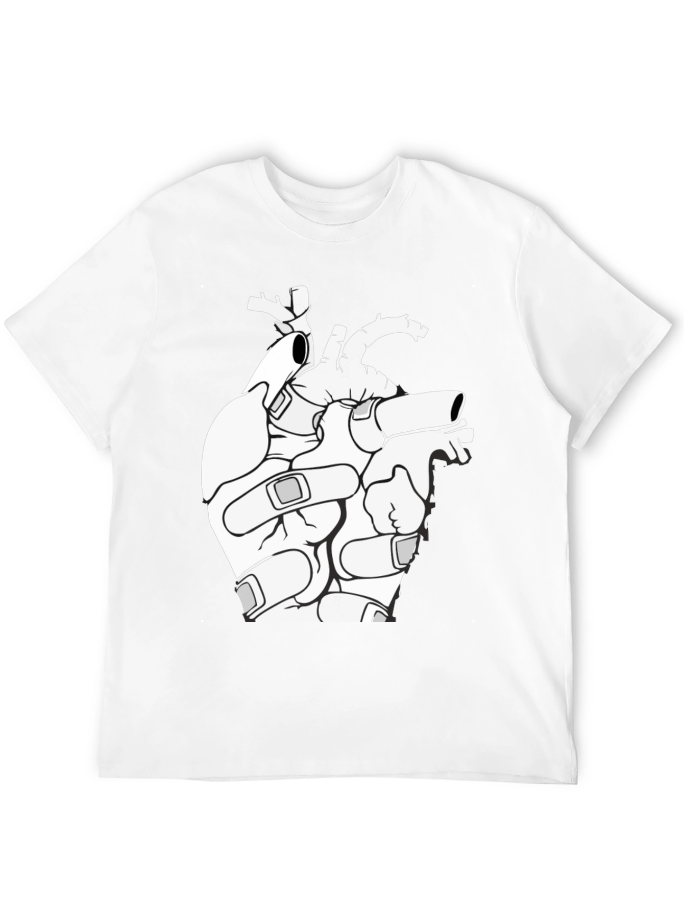 Anatomical Heart T-Shirt - Bandaged Heart Graphic Tee
